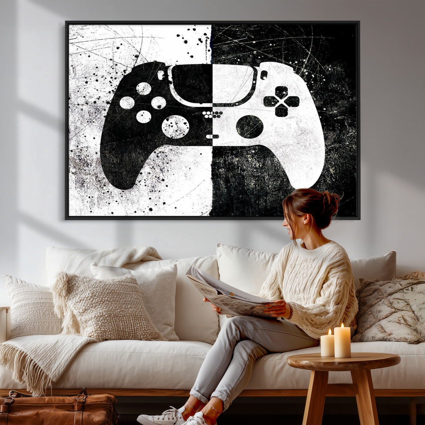 Abstract Gaming Controller Wall Art Canvas Print