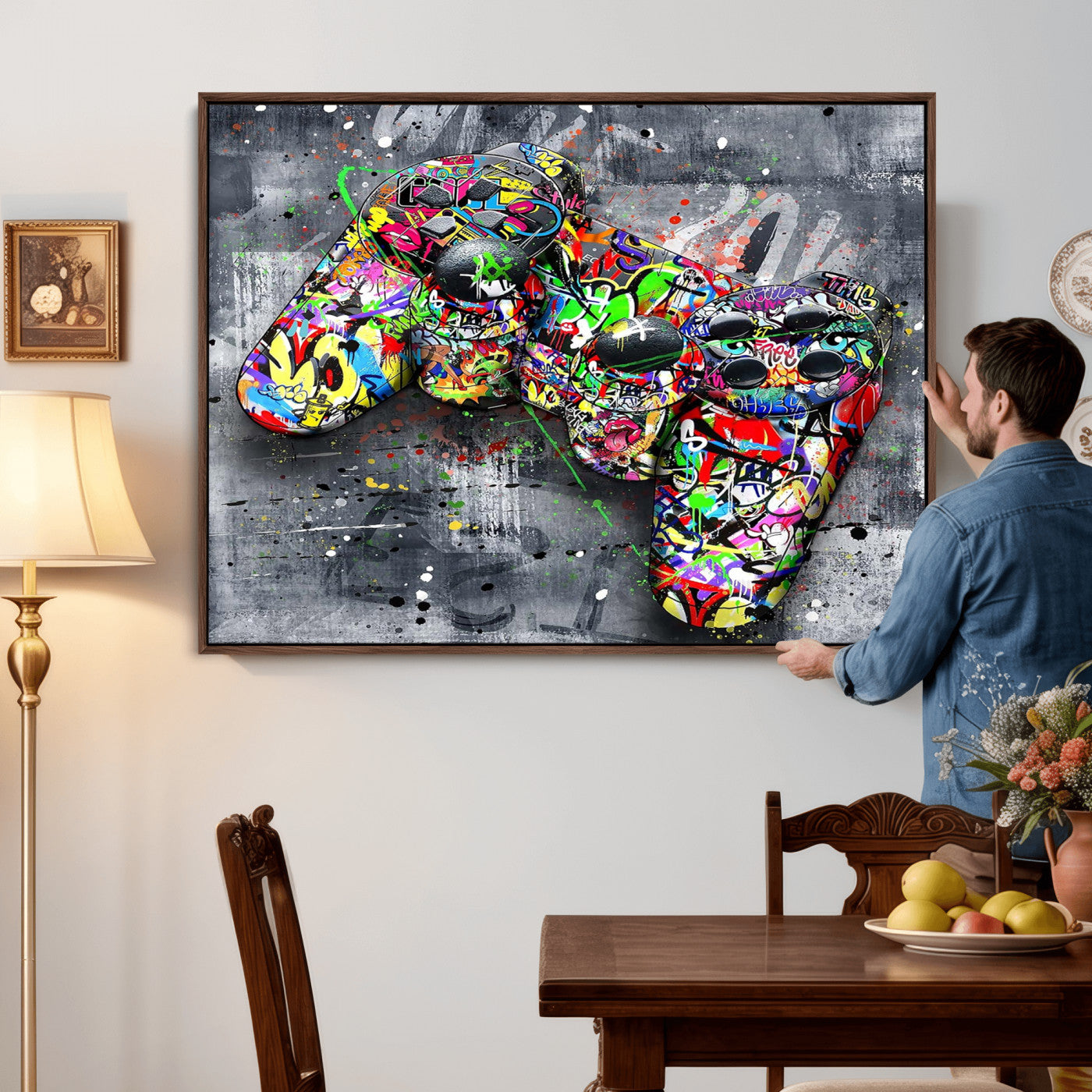 Graffiti Gaming Canvas Wall Art For Bedroom - Gaming Wall