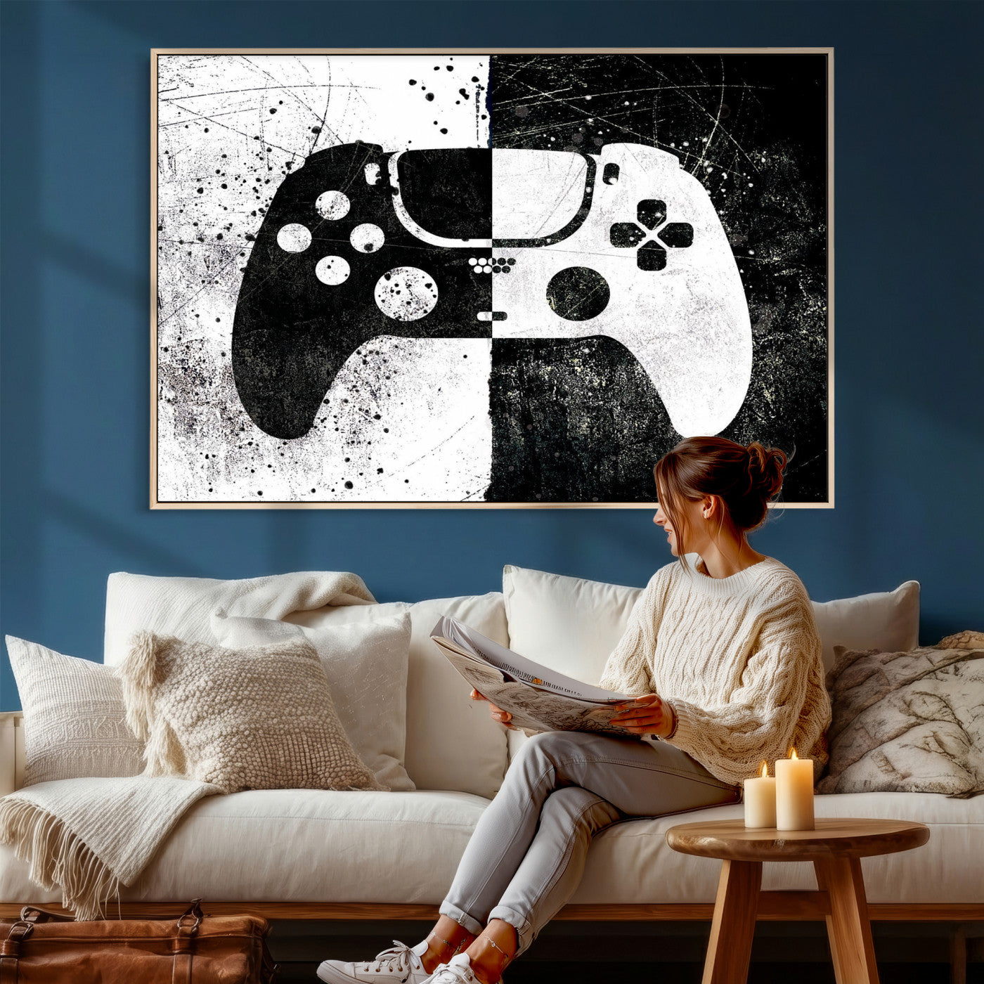 Abstract Gaming Controller Wall Art Canvas Print