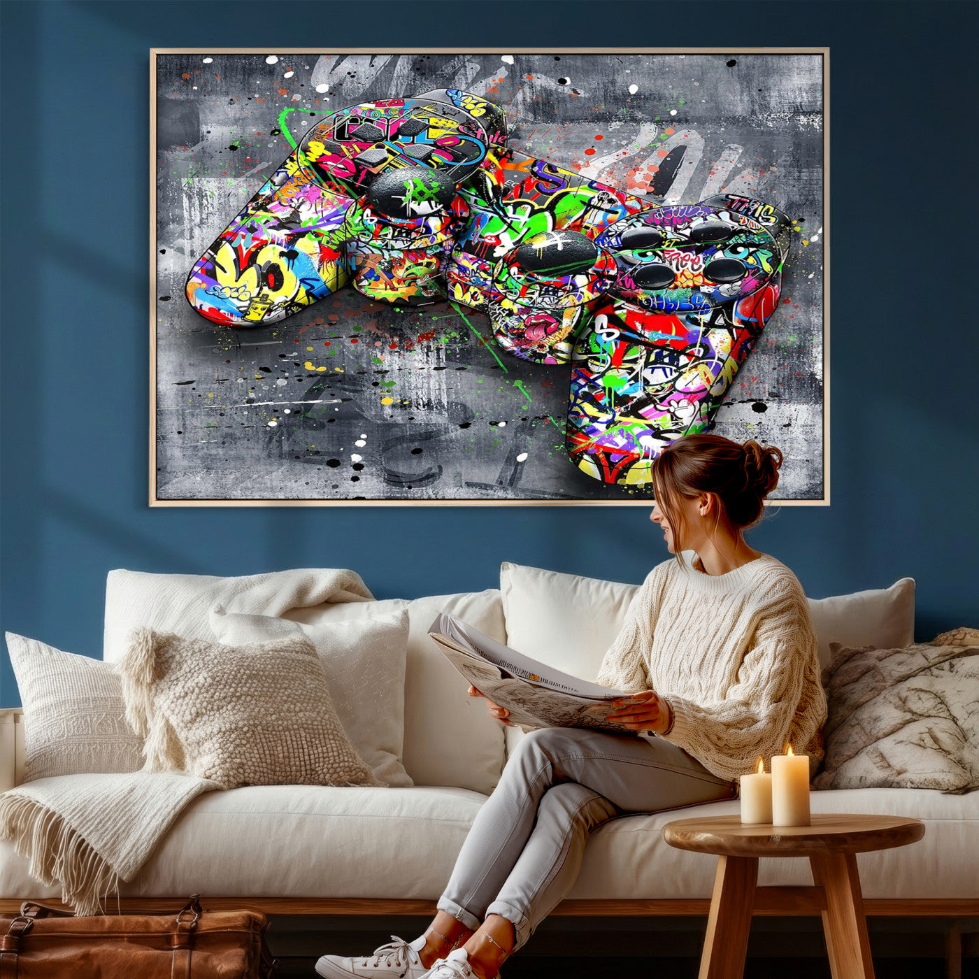 Graffiti Gaming Canvas Wall Art For Bedroom - Gaming Wall