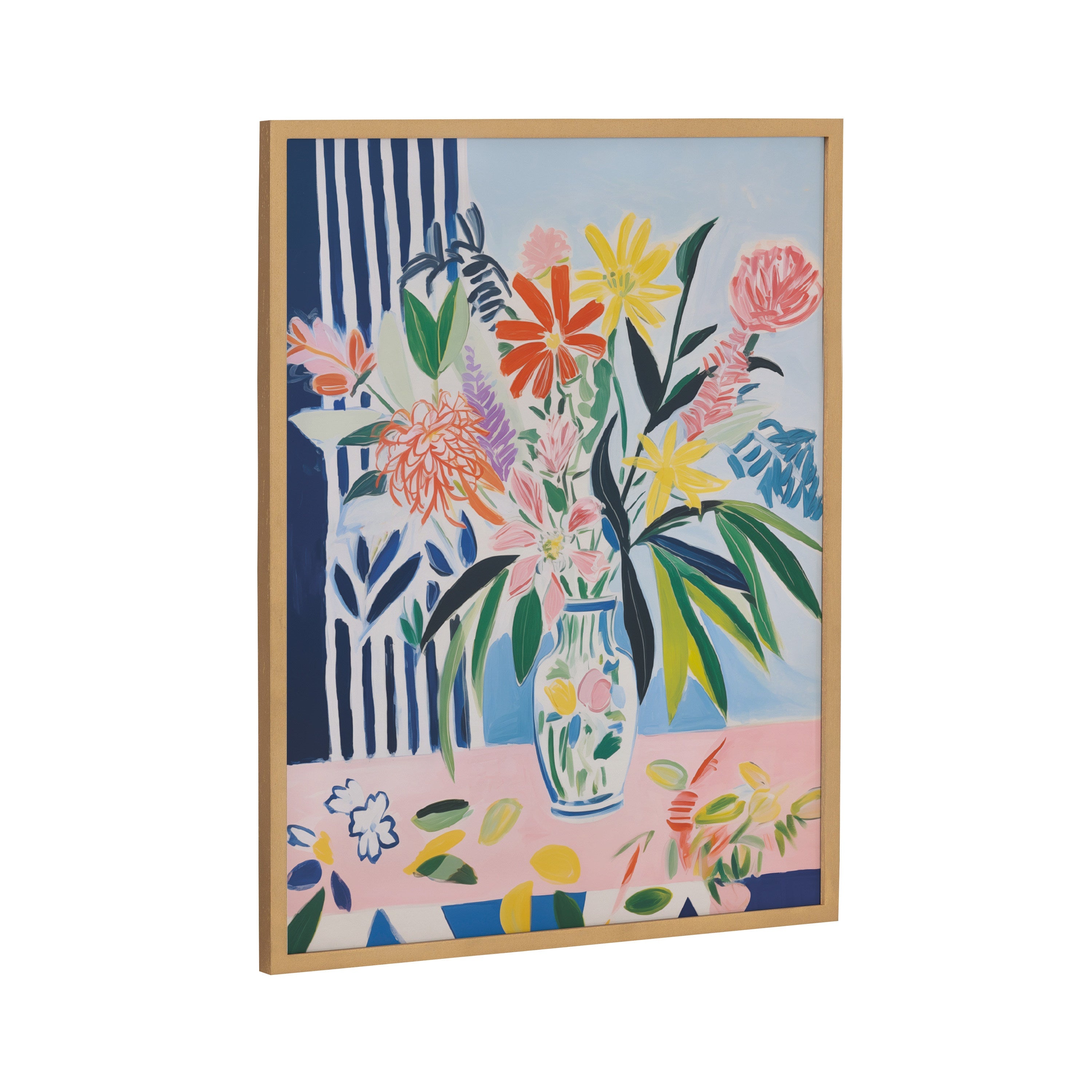 Gallery Cheerful Maximalist Flower Vase Print by The Creative Bunch Studio