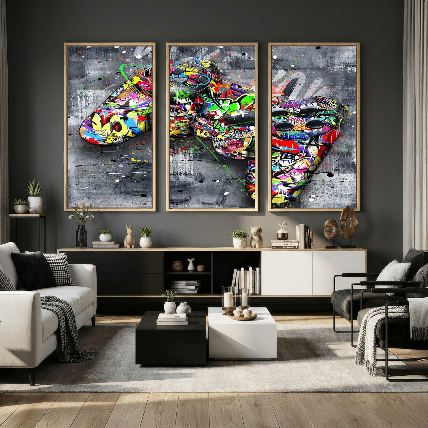 Graffiti Gaming Canvas Wall Art For Bedroom - Gaming Wall