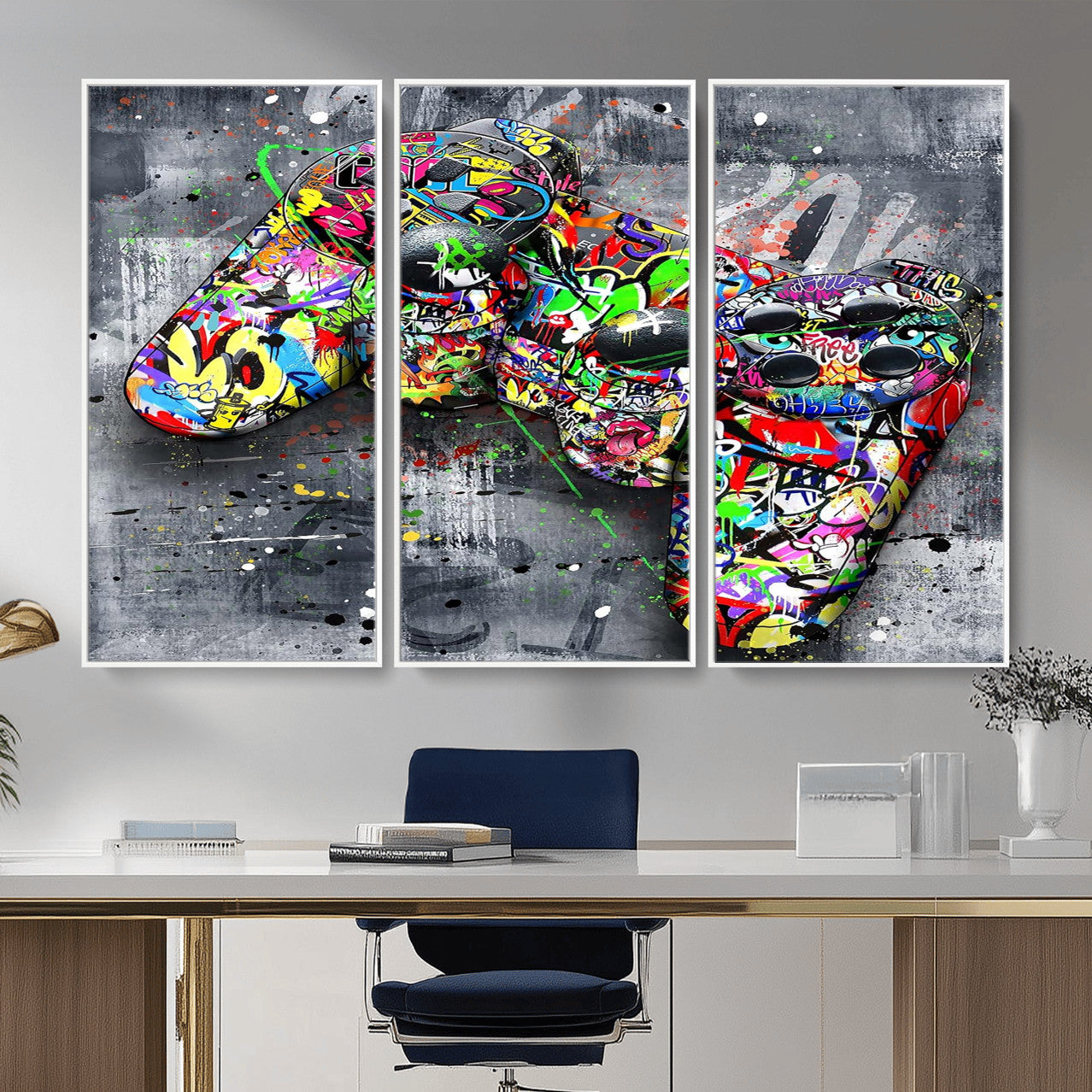 Graffiti Gaming Canvas Wall Art For Bedroom - Gaming Wall