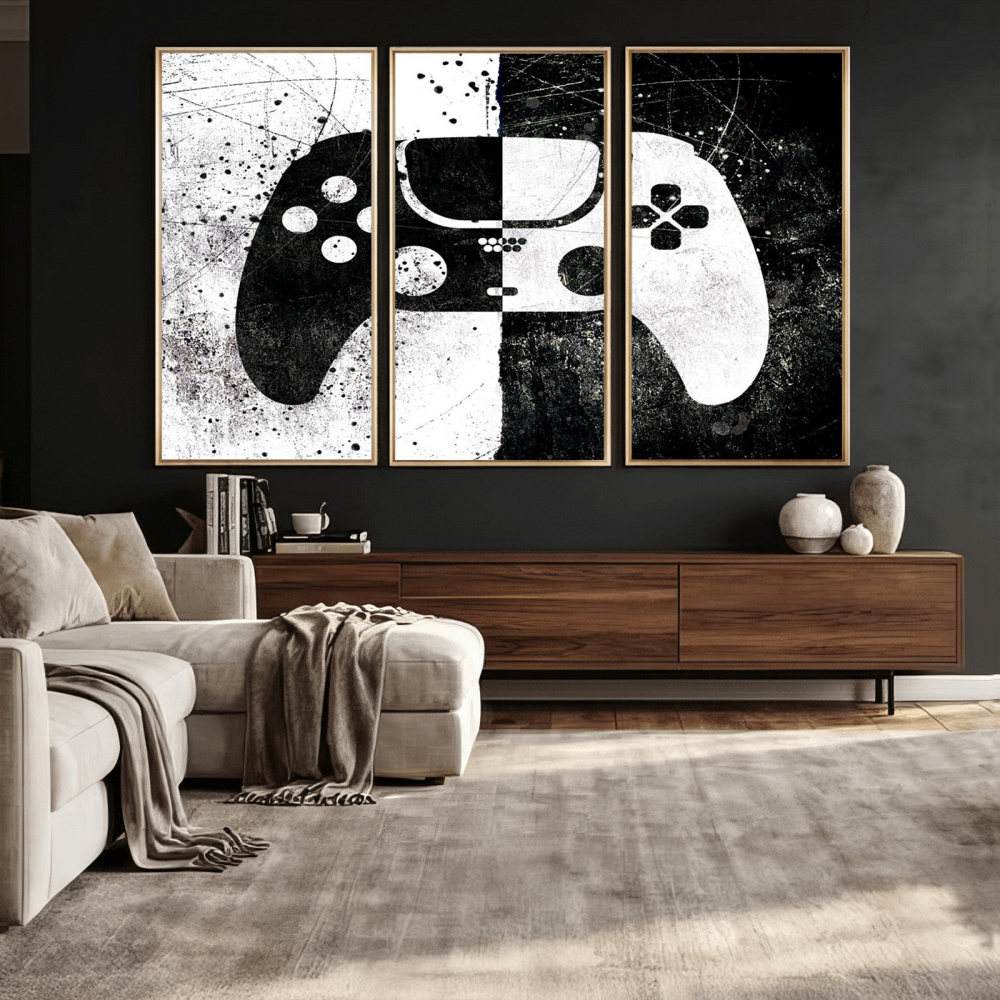 Abstract Gaming Controller Wall Art Canvas Print