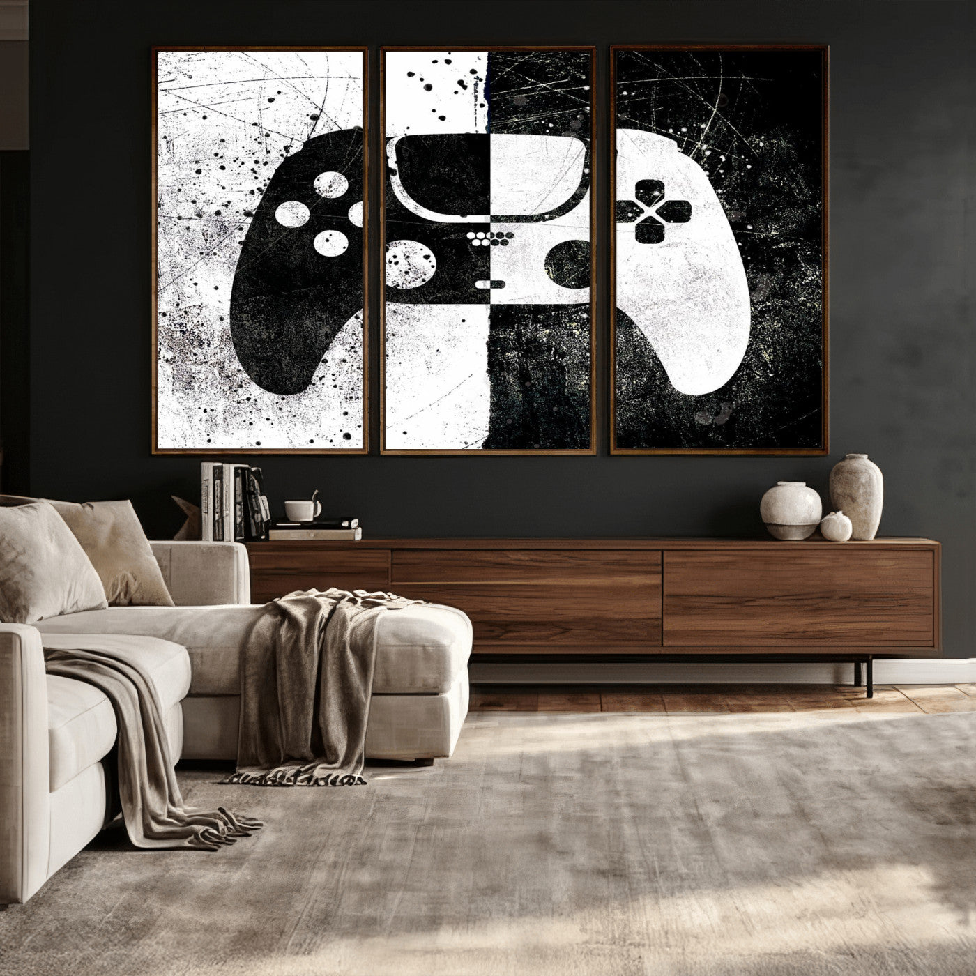 Abstract Gaming Controller Wall Art Canvas Print