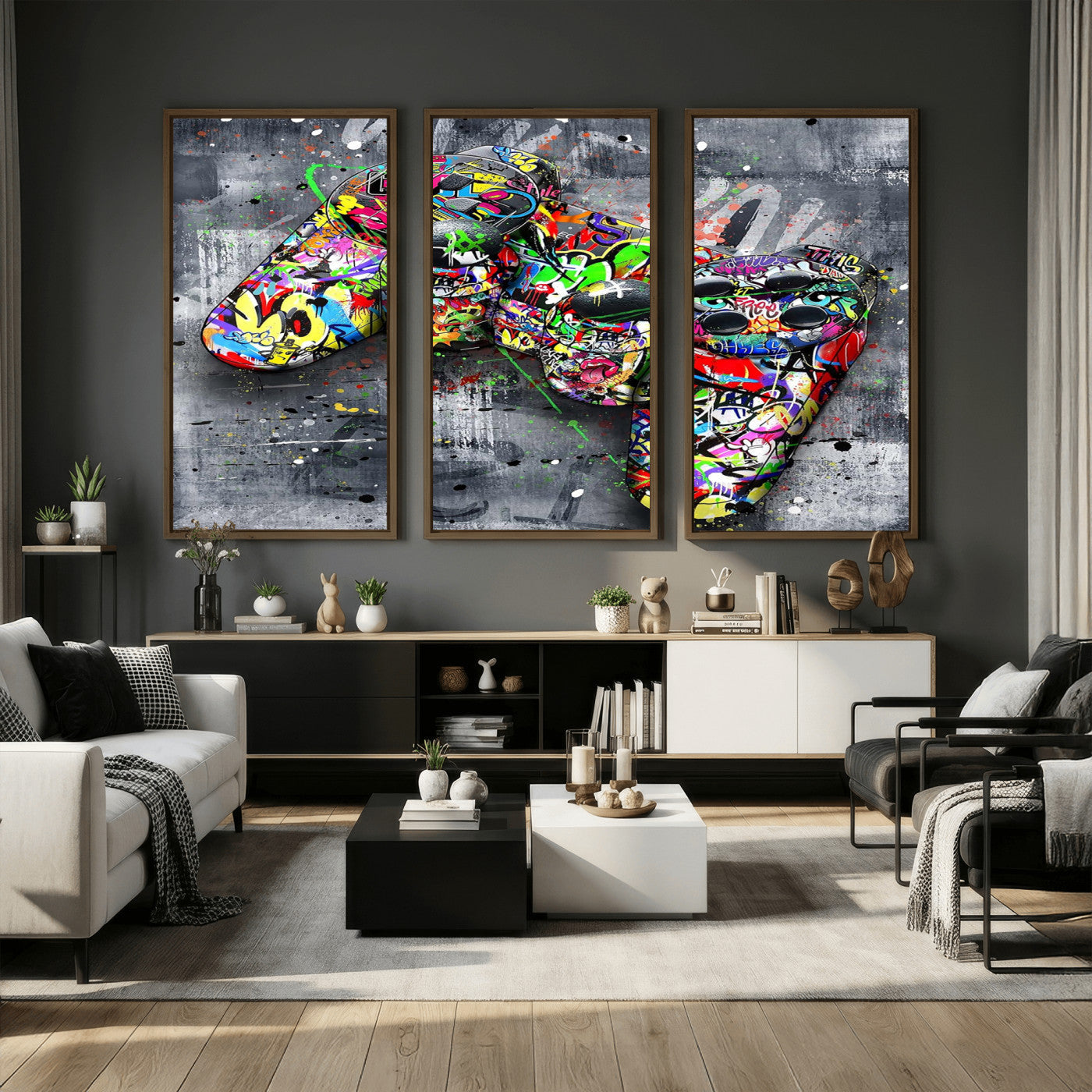 Graffiti Gaming Canvas Wall Art For Bedroom - Gaming Wall