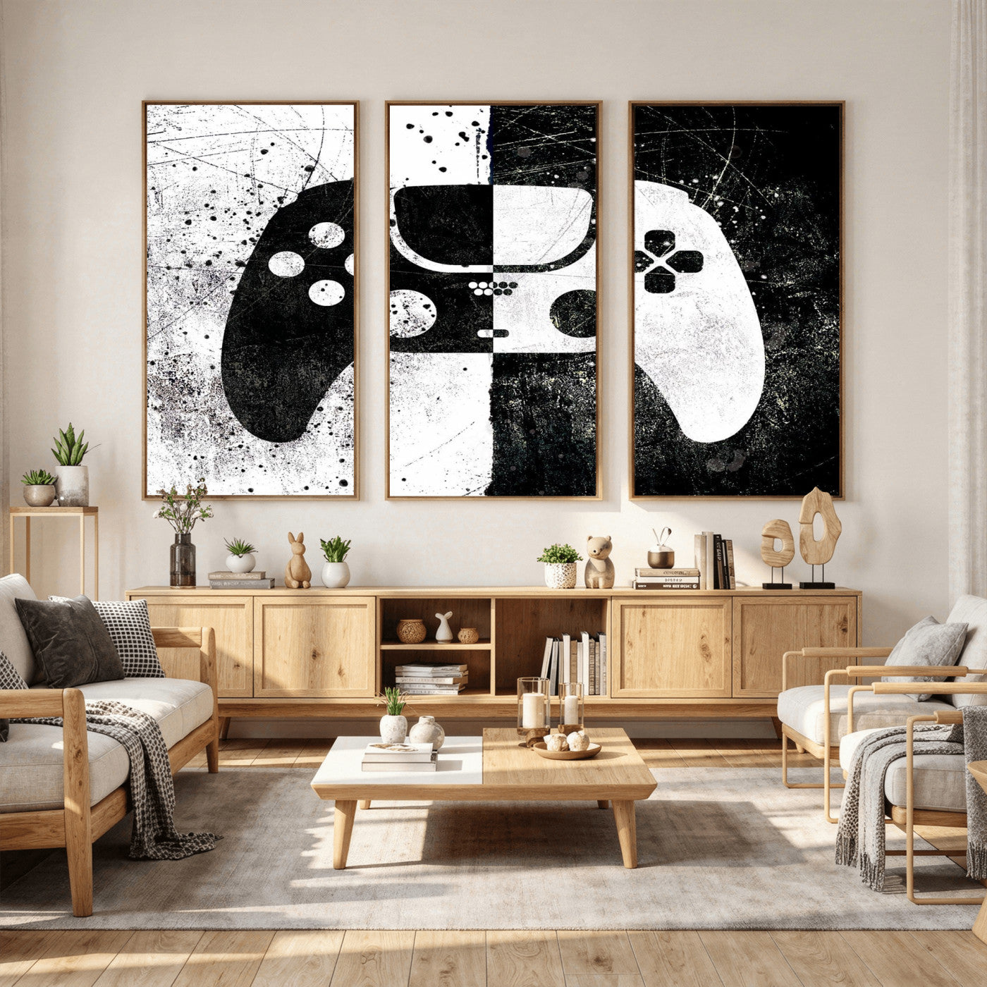 Abstract Gaming Controller Wall Art Canvas Print