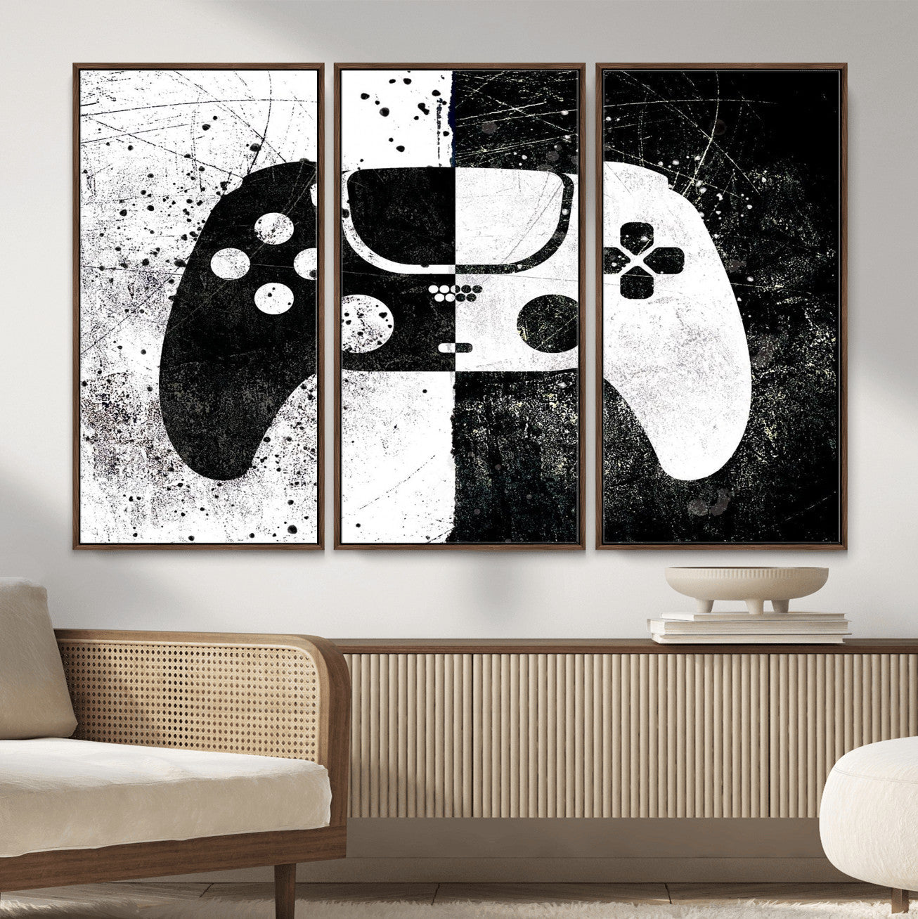 Abstract Gaming Controller Wall Art Canvas Print