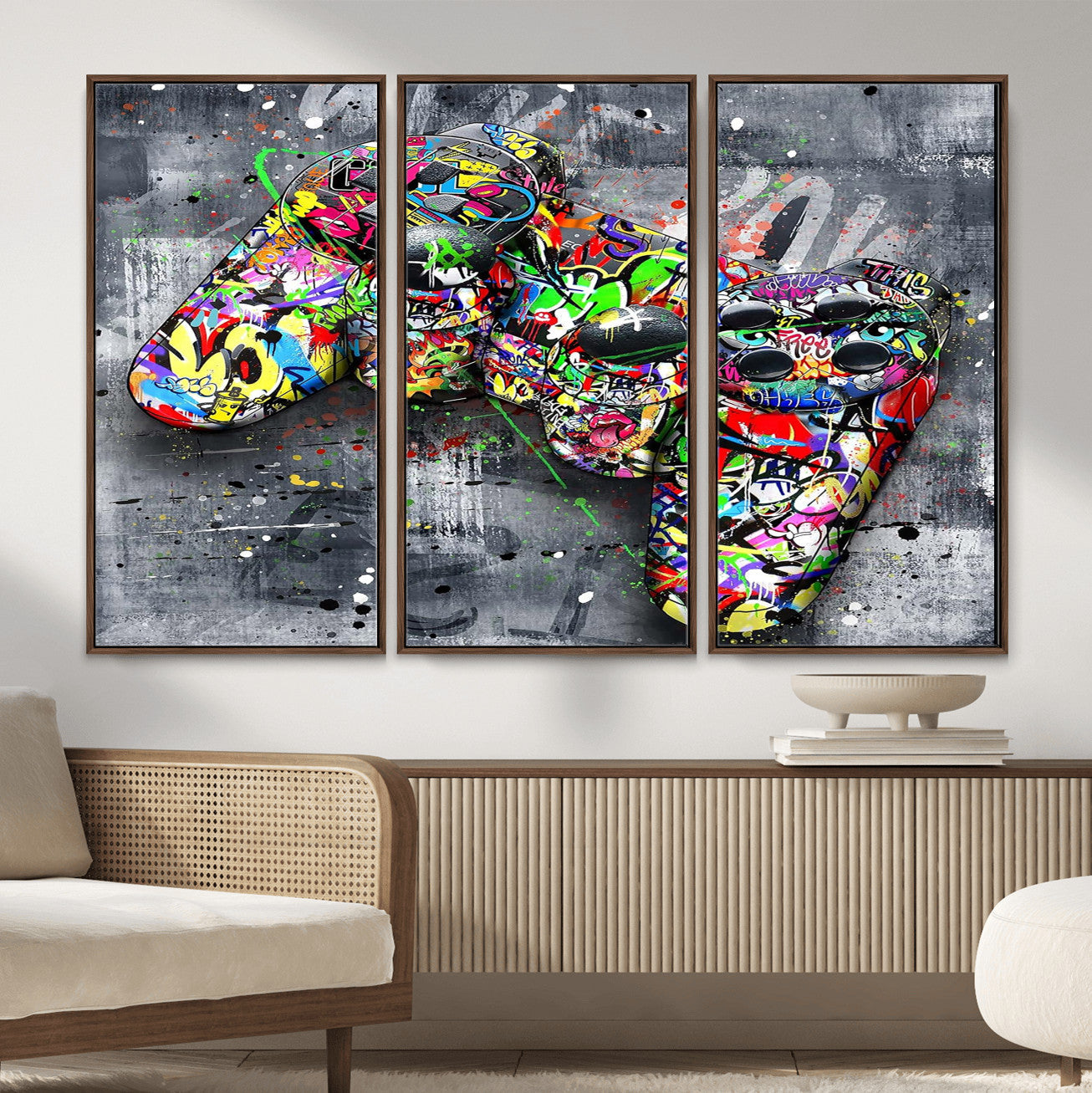 Graffiti Gaming Canvas Wall Art For Bedroom - Gaming Wall