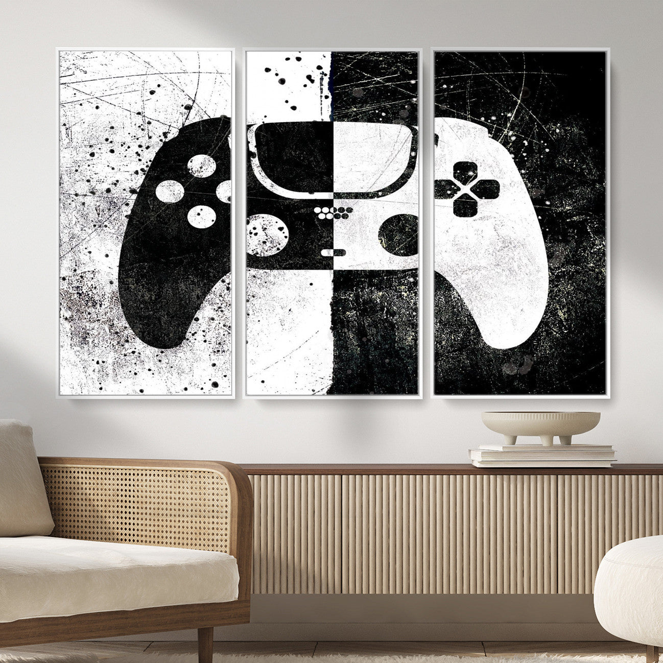 Abstract Gaming Controller Wall Art Canvas Print