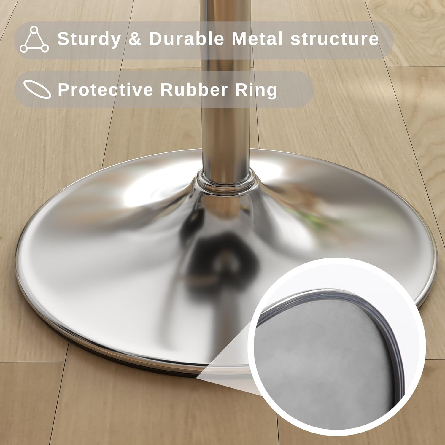 Elegant Velvet Bar Stool Set With Swivel Chrome Base