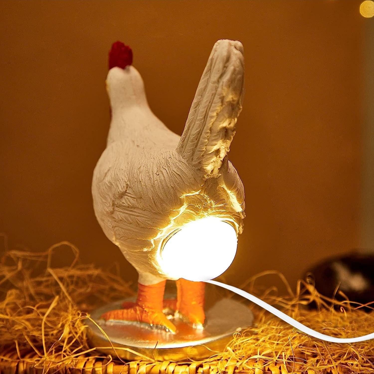 Chicken Laying Egg Shape Night Light Table Lamp - PRHOMZ