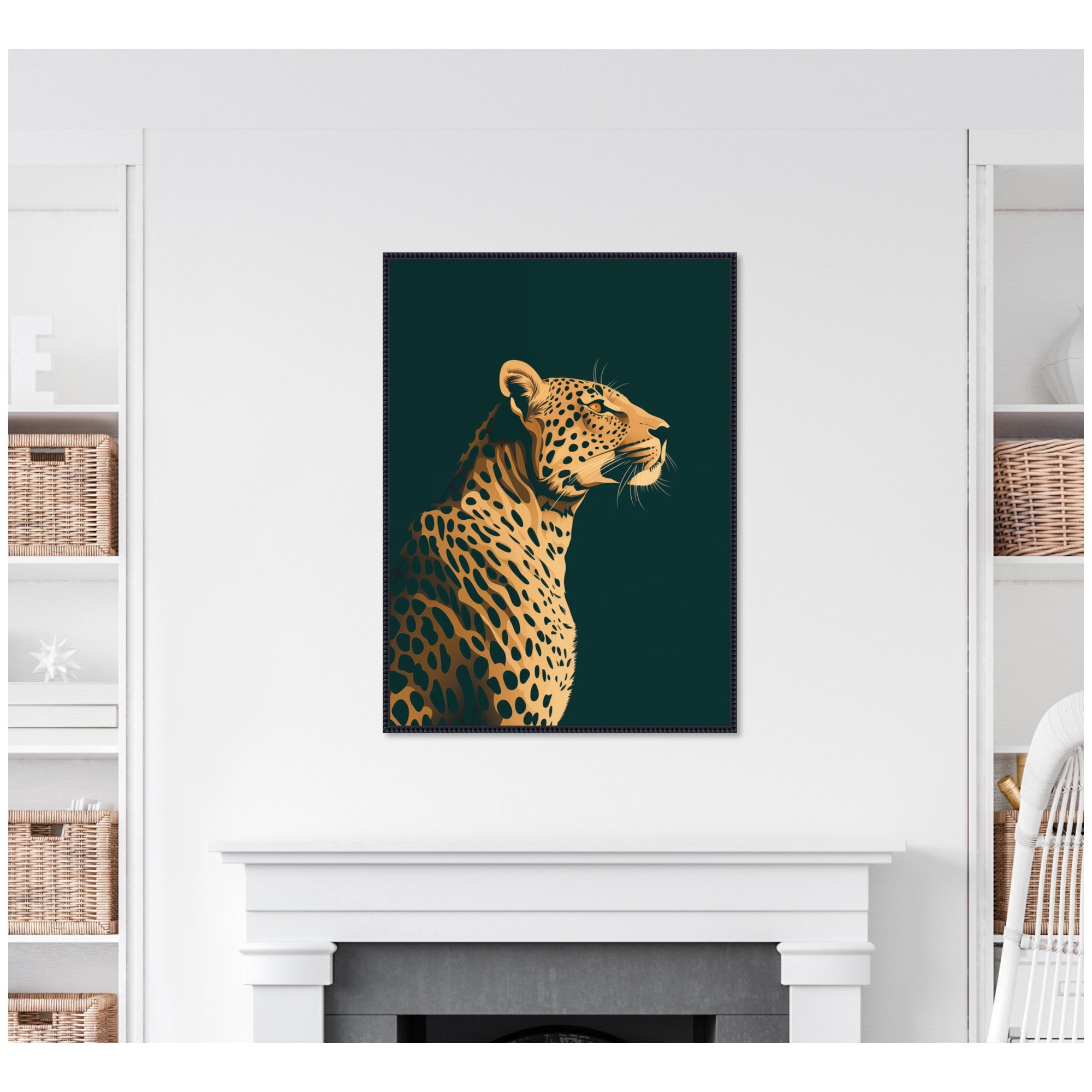 Emerald Gilded Cheetah by The Creative Bunch Studio Framed Canvas Wall Art Print