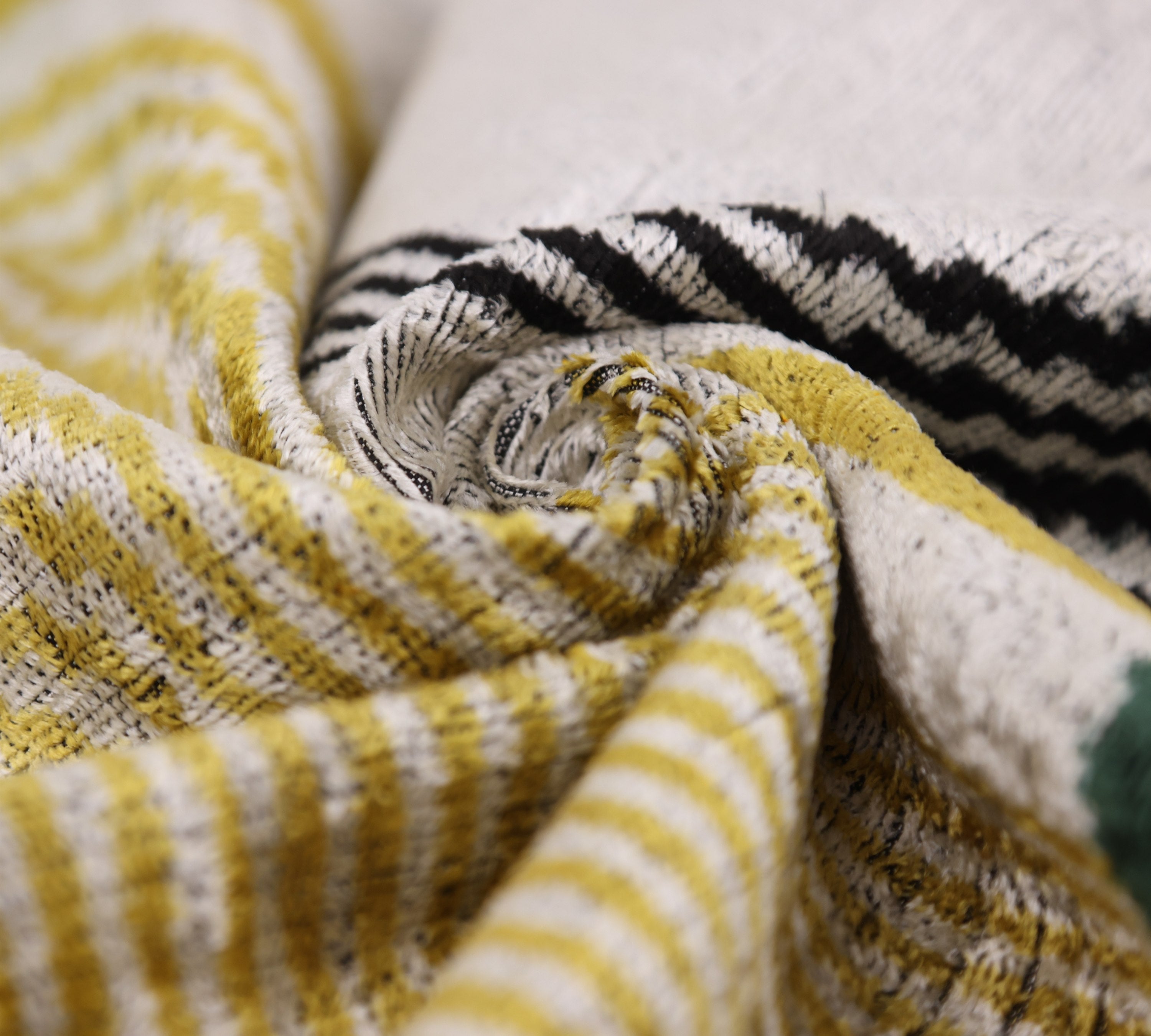 Luxury Silk Velvet Pillow 16x24 – Handmade Modern Geometric Lumbar Cushion in Yellow & Green-1