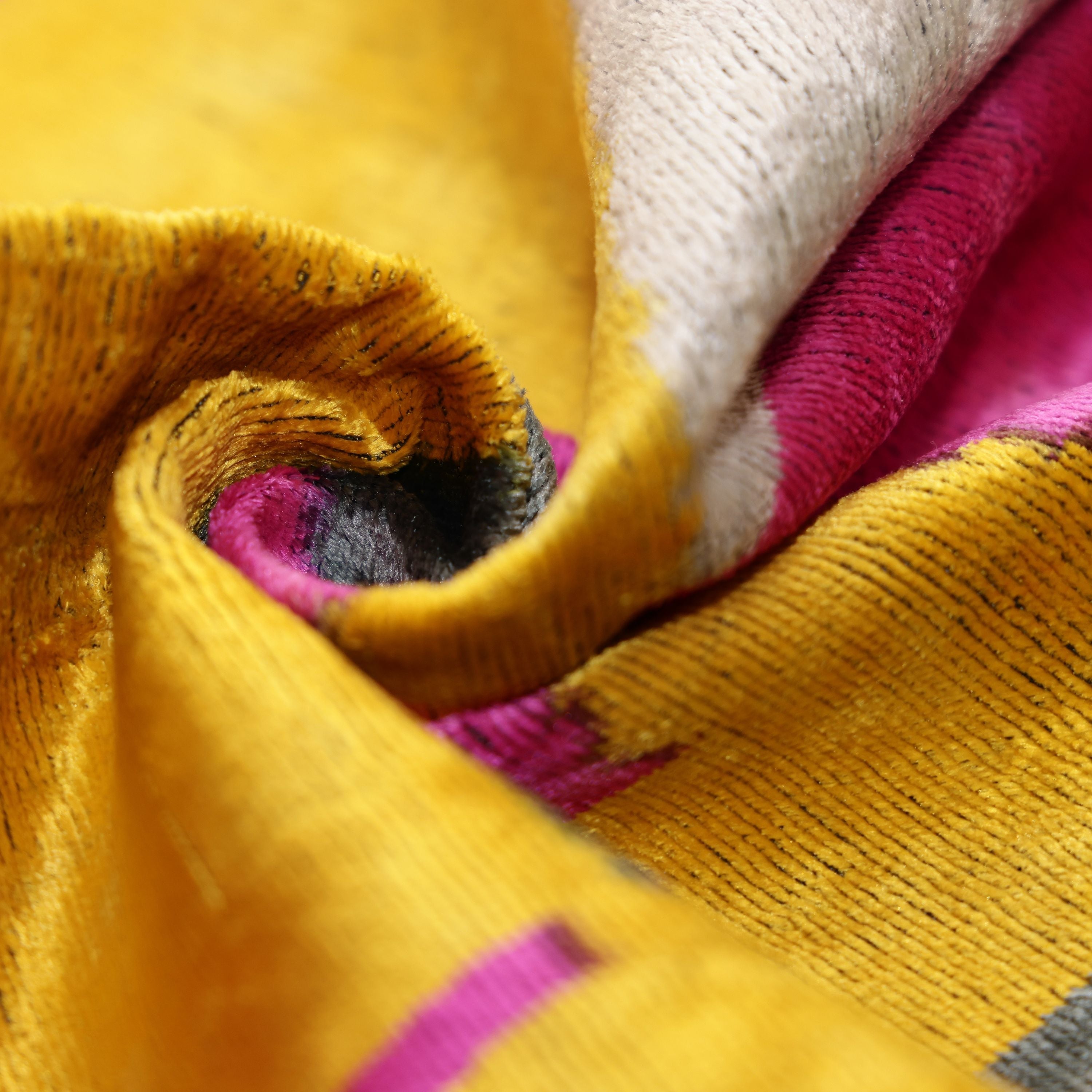 Abstract Silk Velvet Pillow 20x20 in Handmade Geometric Luxury Accent Cushion