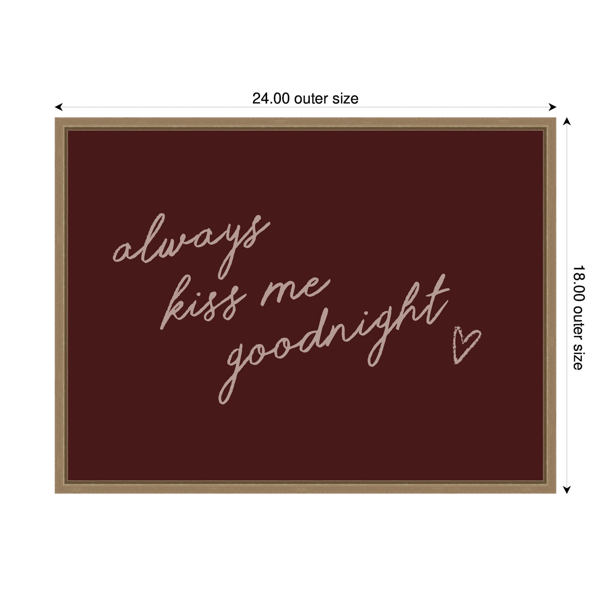 Always Kiss Me Goodnight by Lucky Guava Framed Canvas Wall Art Print