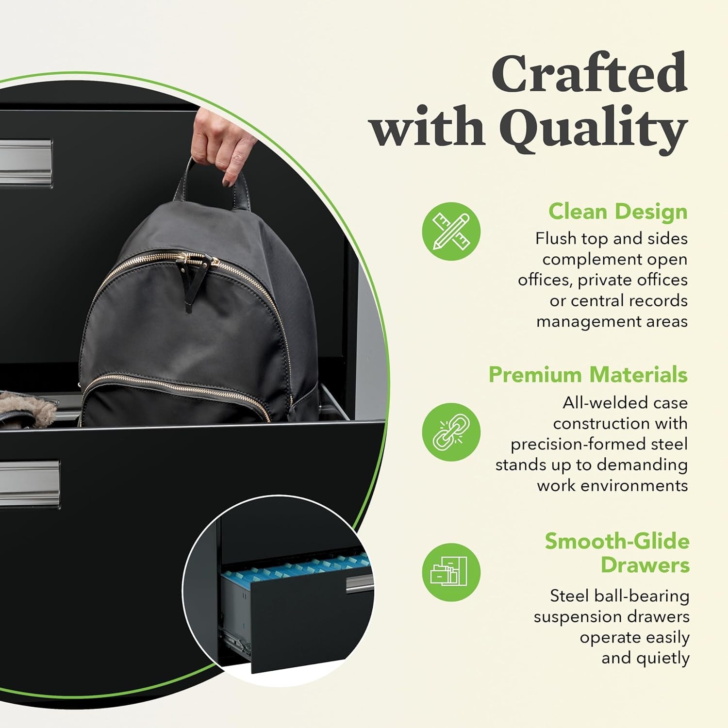 Putty 5 Drawer Lateral File Cabinet With Lock Office Filing