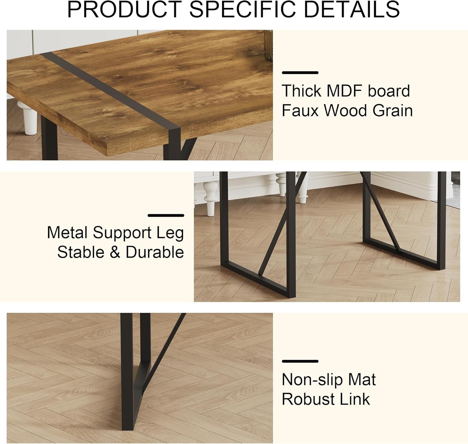 Executive Industrial Solid Walnut Dining Table Set