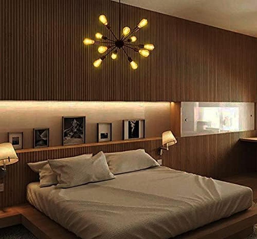 Black 12 Light Sputnik Chandelier Modern Farmhouse Pendant-4