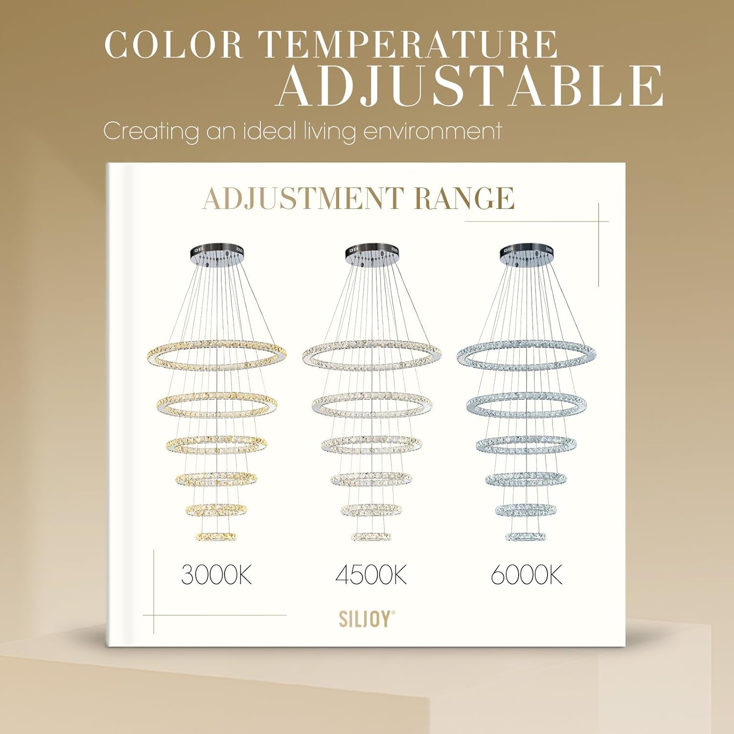 Crystal Chandelier Lighting LED Ceiling Fixture Ring-4