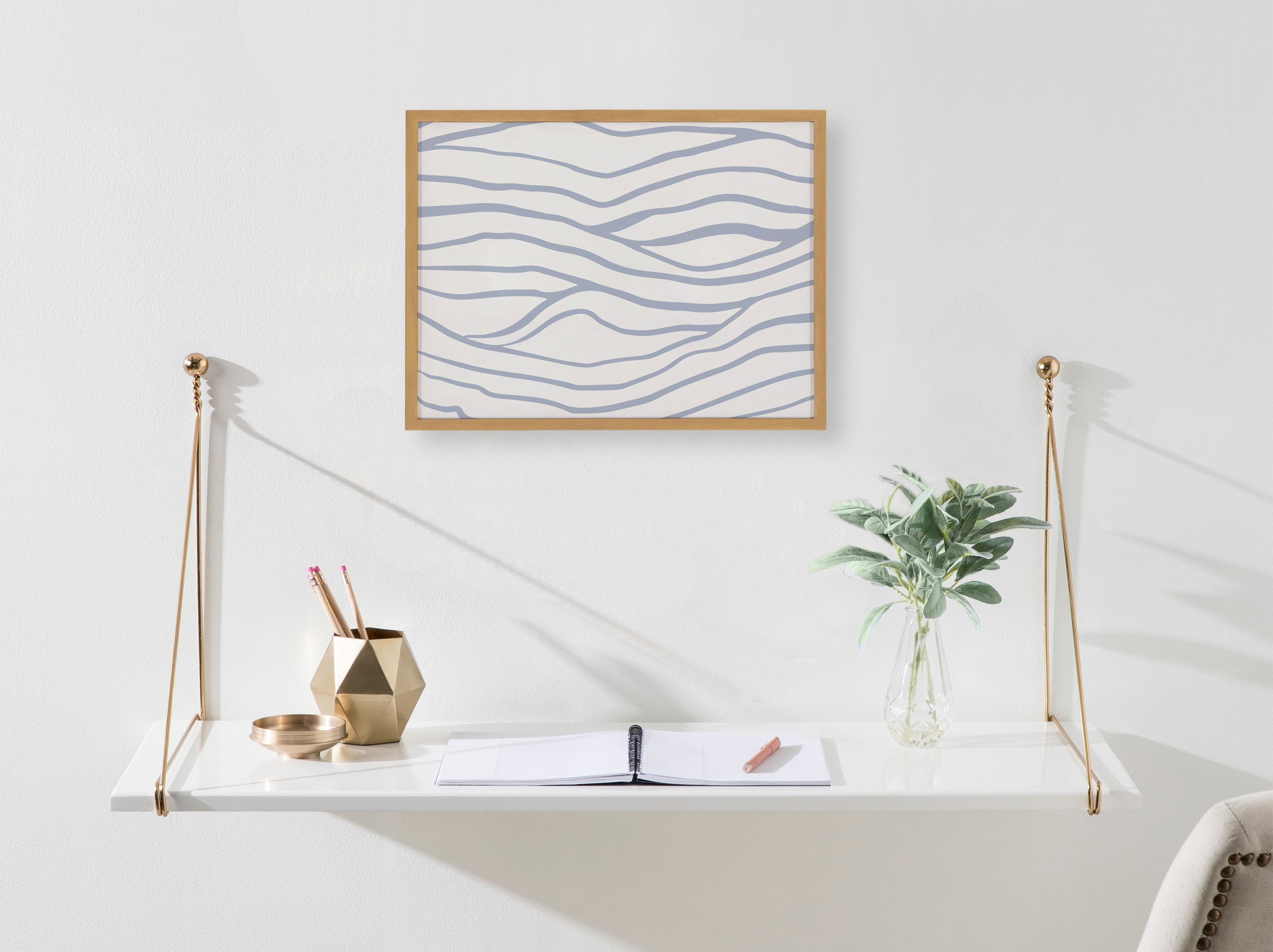 Gallery Simple Elegant Coastal Waves Print by The Creative Bunch Studio