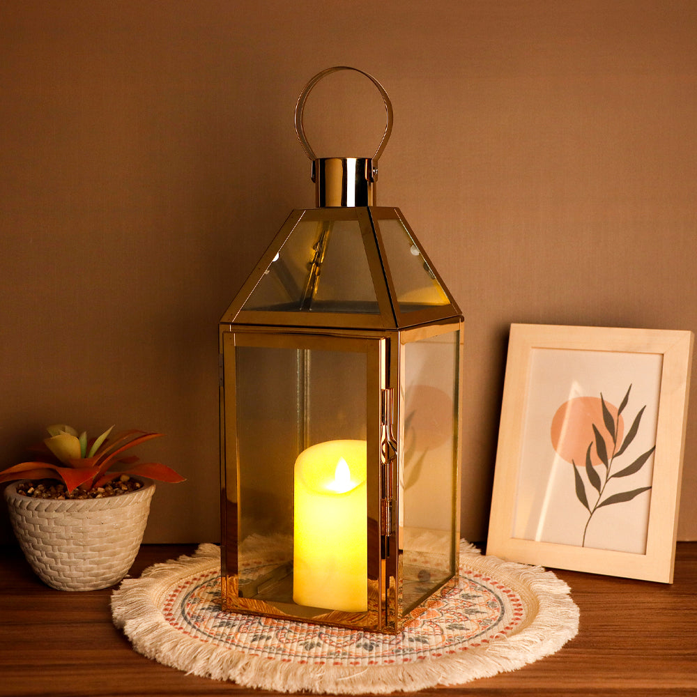 16"High Stainless Steel Candle Lanterns(Gold)-3