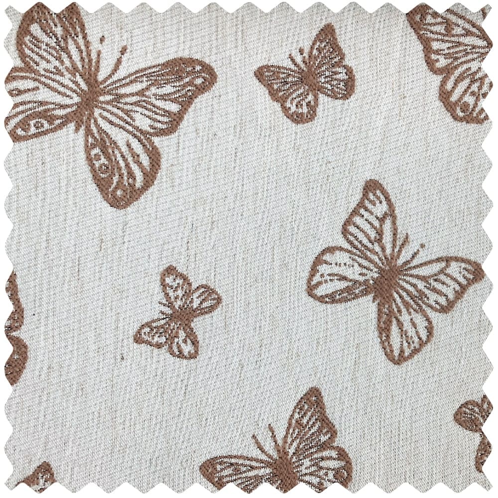 Papillon Brown Butterfly Patterned Jacquard Curtains