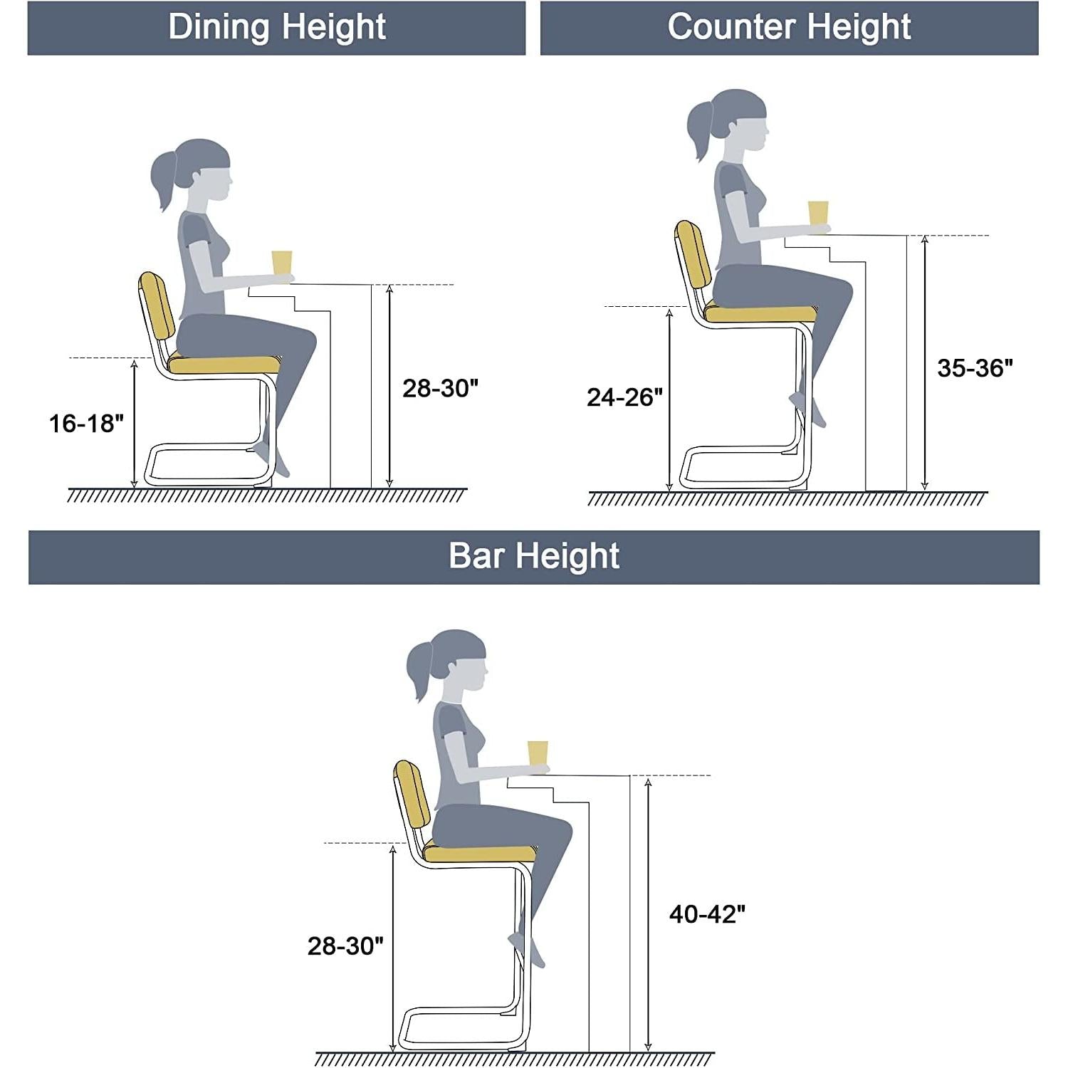 Velvet Bar Height Stools Orange Cantilever Set of 2