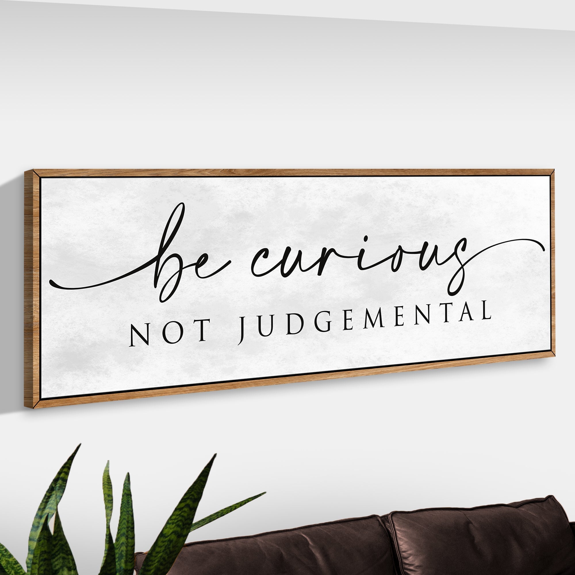 Be Curious Not Judgemental Sign | Inspirational Quote Sign | Modern Farmhouse Decor | Motivational Home Decor | Office Canvas Wall Art (ETSY)