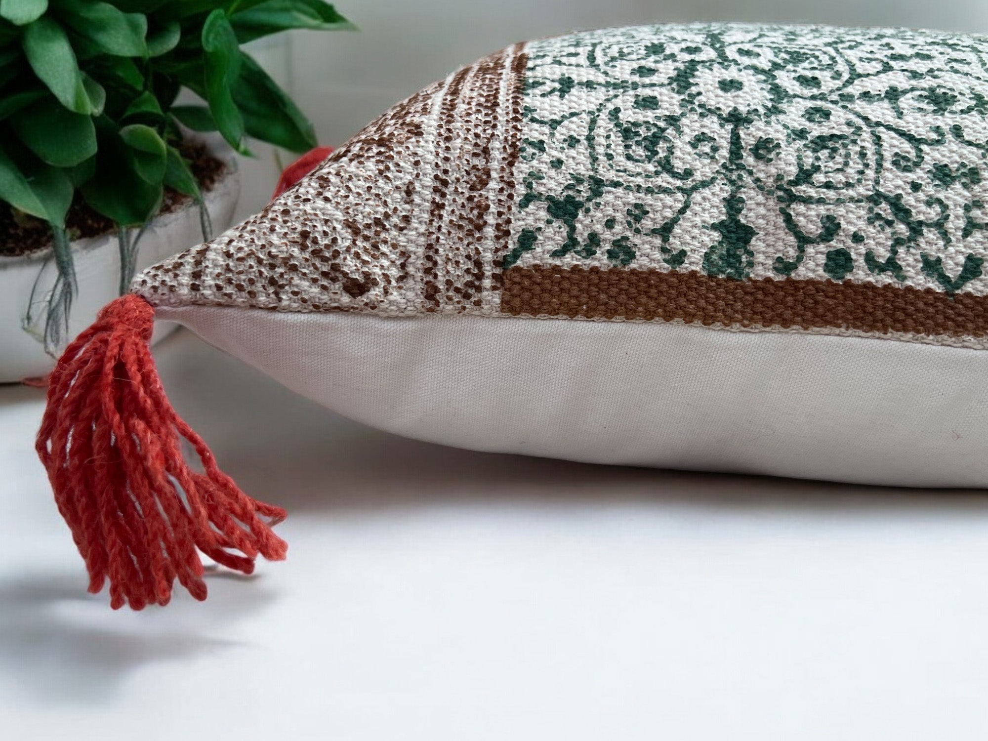 Hand Block Print Rectangular Throw Pillow