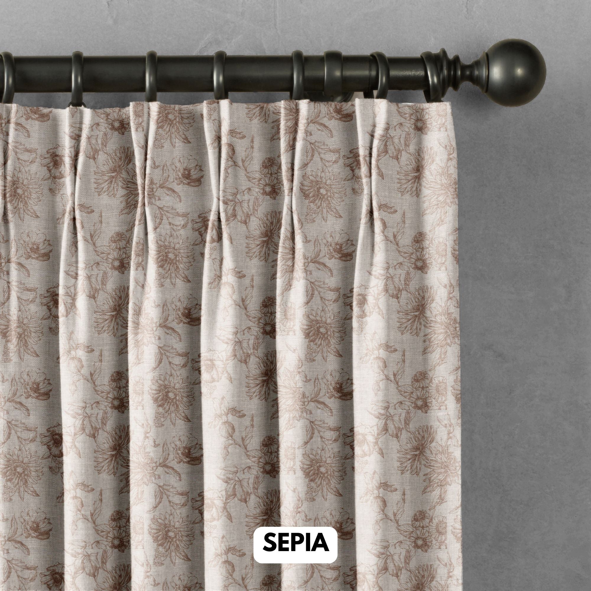 Luxury Heavy Linen Curtains | Custom Size & Lining Options | Pinch Pleat, French Pleat & Triple Pleat Styles | 280gsm Thick Linen | Neutral Printed | Single or Pair-3