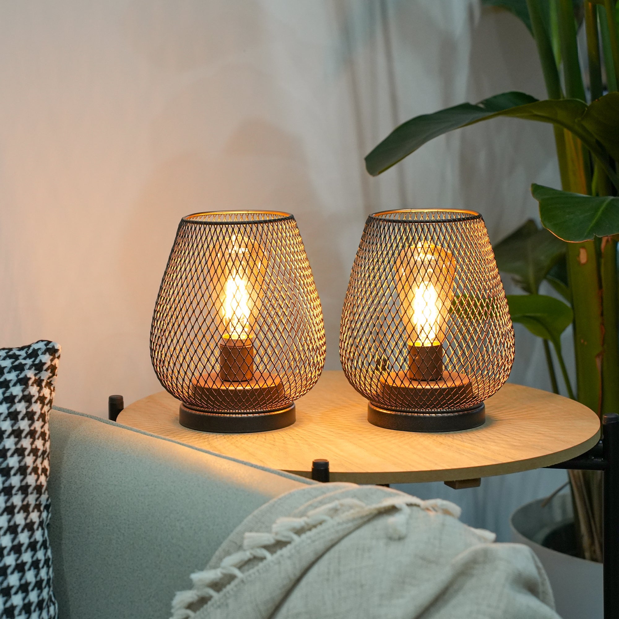 6.7" Tall Battery Powered Lamp Set of 2 Outdoor Table Lamp-4