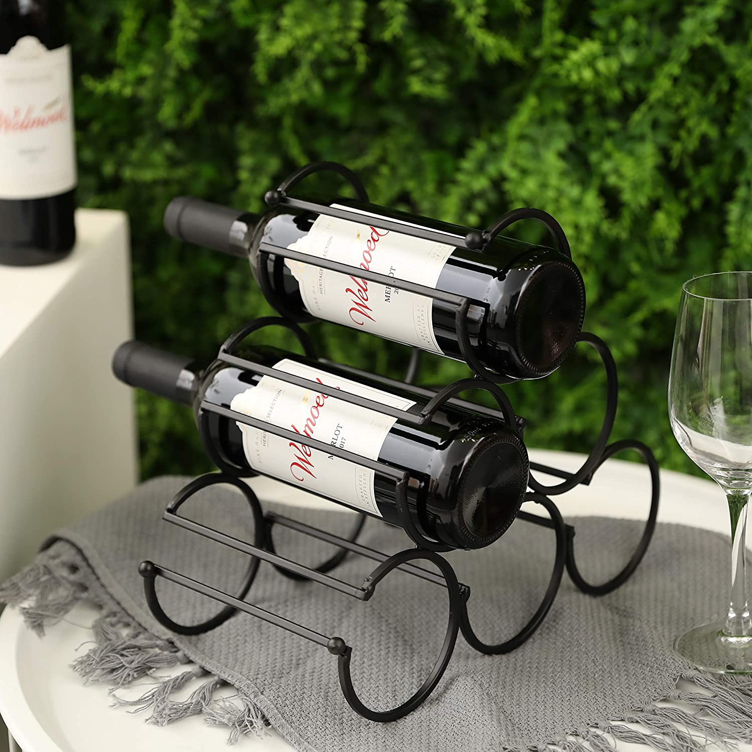 11.6”x6.3”x10.8” Iron Tabletop Wine Rack-3