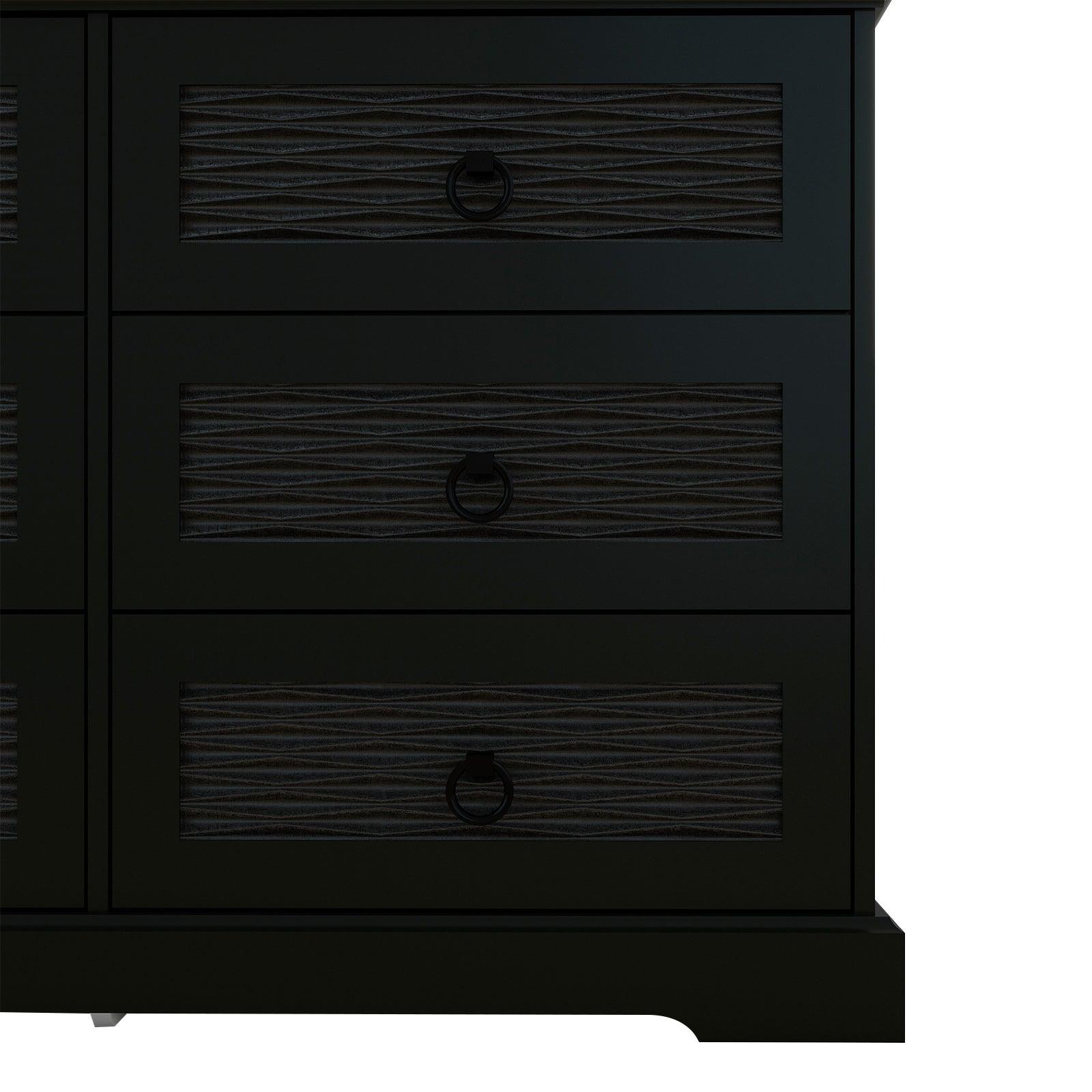 47" Wide Farmhouse Wood Drawer Dresser with 6 Drawers | Tall Chest of Drawers for Bedroom, Living Room & Entryway - PRHOMZ