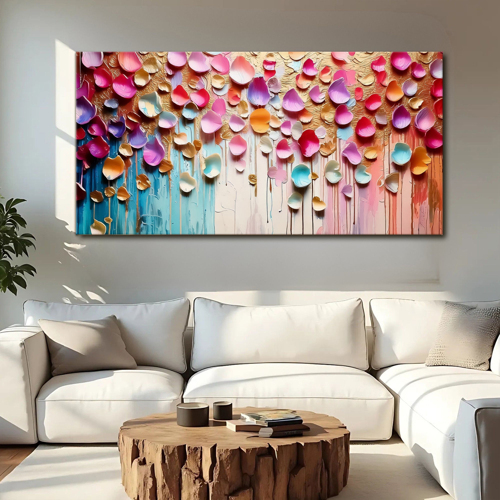 Vibrant Petals Impasto Wall Art