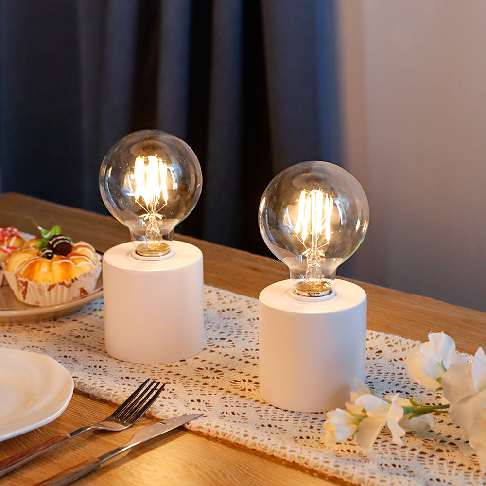 7" Tall White Battery Powered Table Lamp(Set of 2)-4