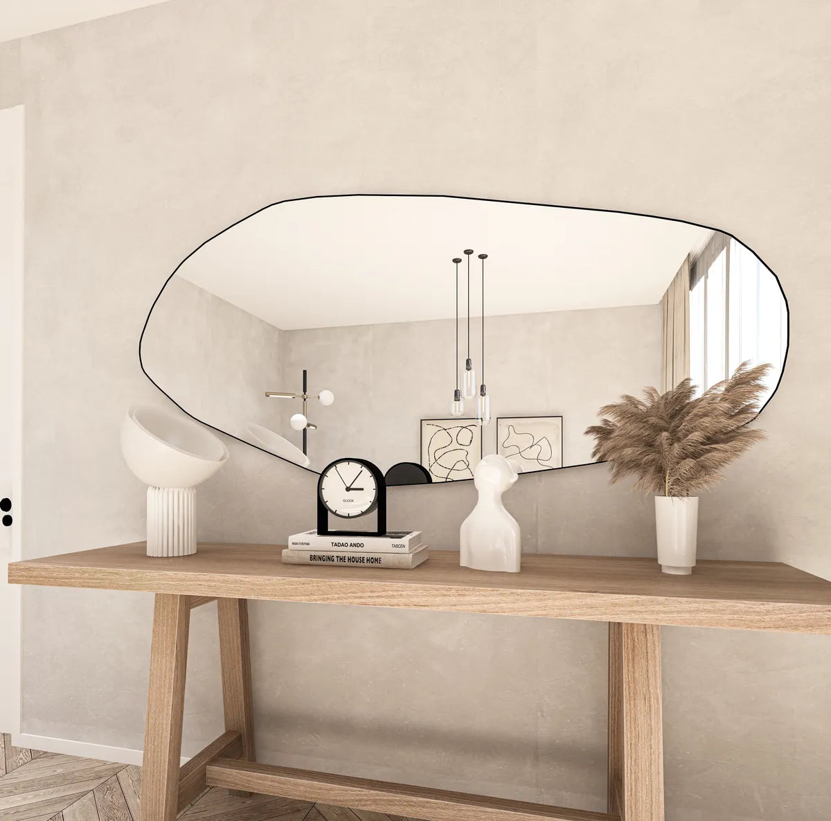 Biga Asymmetrical Mirror Irregular Bathroom Wall Mirror