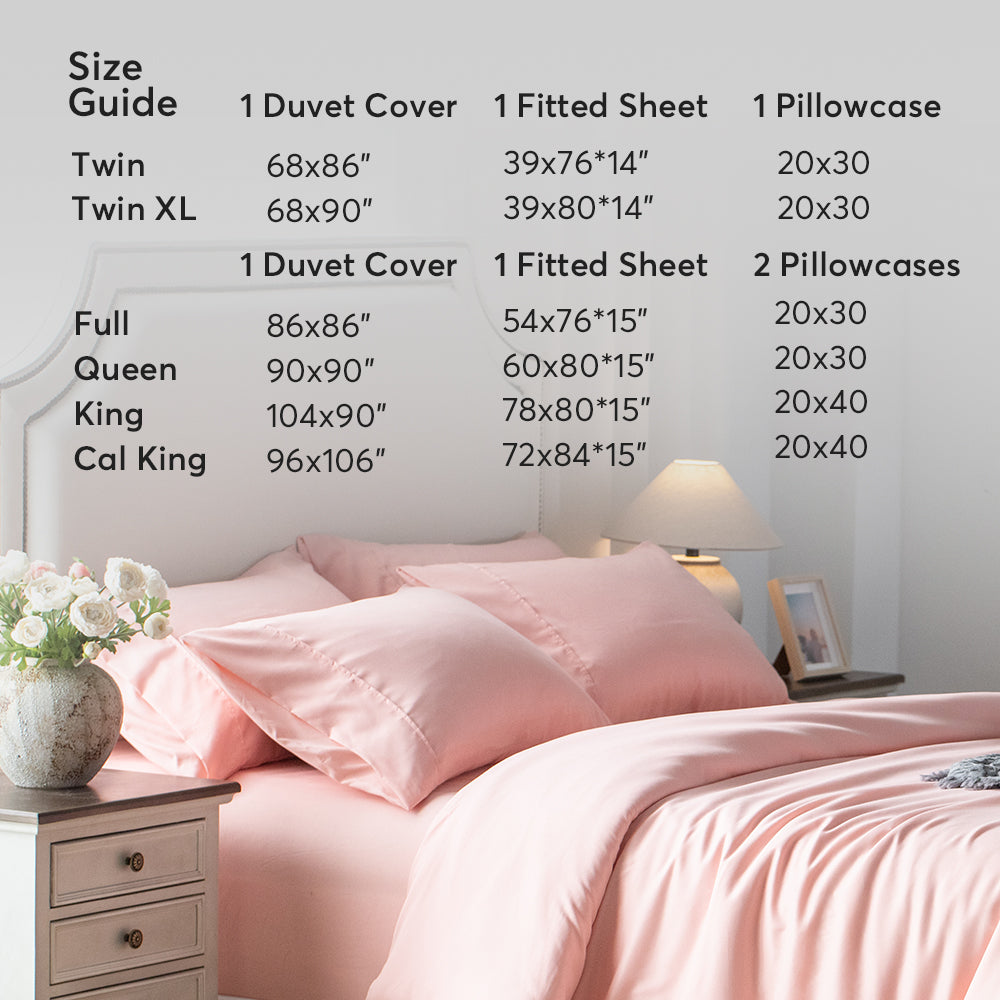 Kasentex Duvet Cover Bedding Set with Duvet Cover, Pillowcase, Fitted Sheet, Hypoallergenic and Breathable, Room Decor, Graduation Gifts