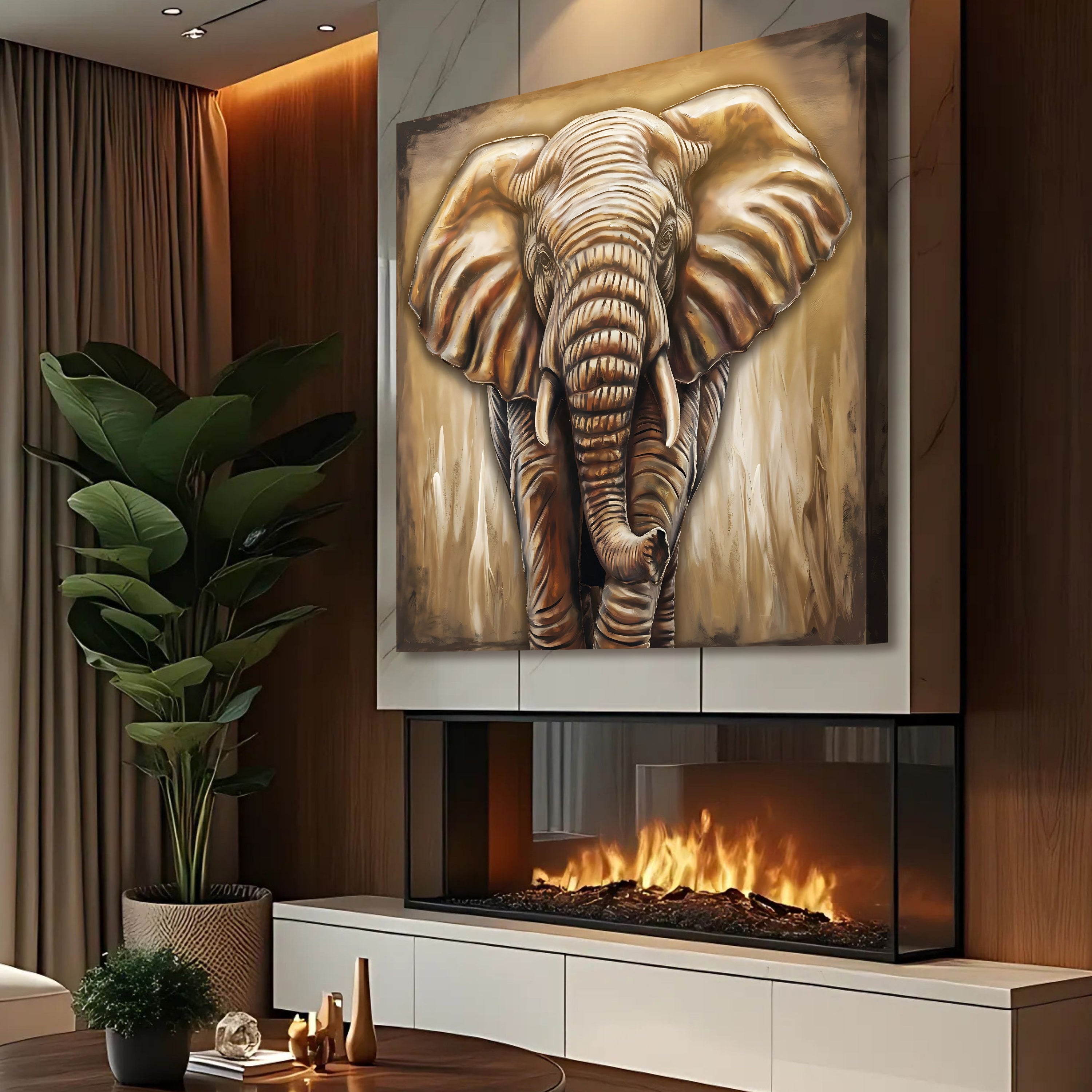 3D Elephant Wall Art