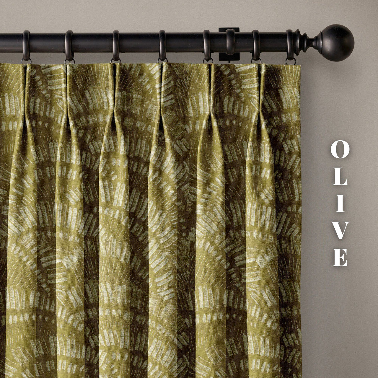 Textured Linen Curtains with Boho Pattern | 4 Colours | Pinch Pleated | Size & Liner Options-3