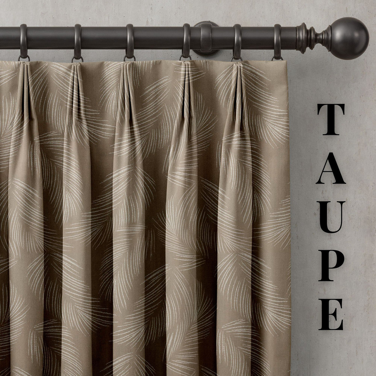 Feather Pattern Cotton Linen Curtains | Pinch & Euro Pleats | Standard & Made to Measure | Blackout or Light Filtering Liner-3