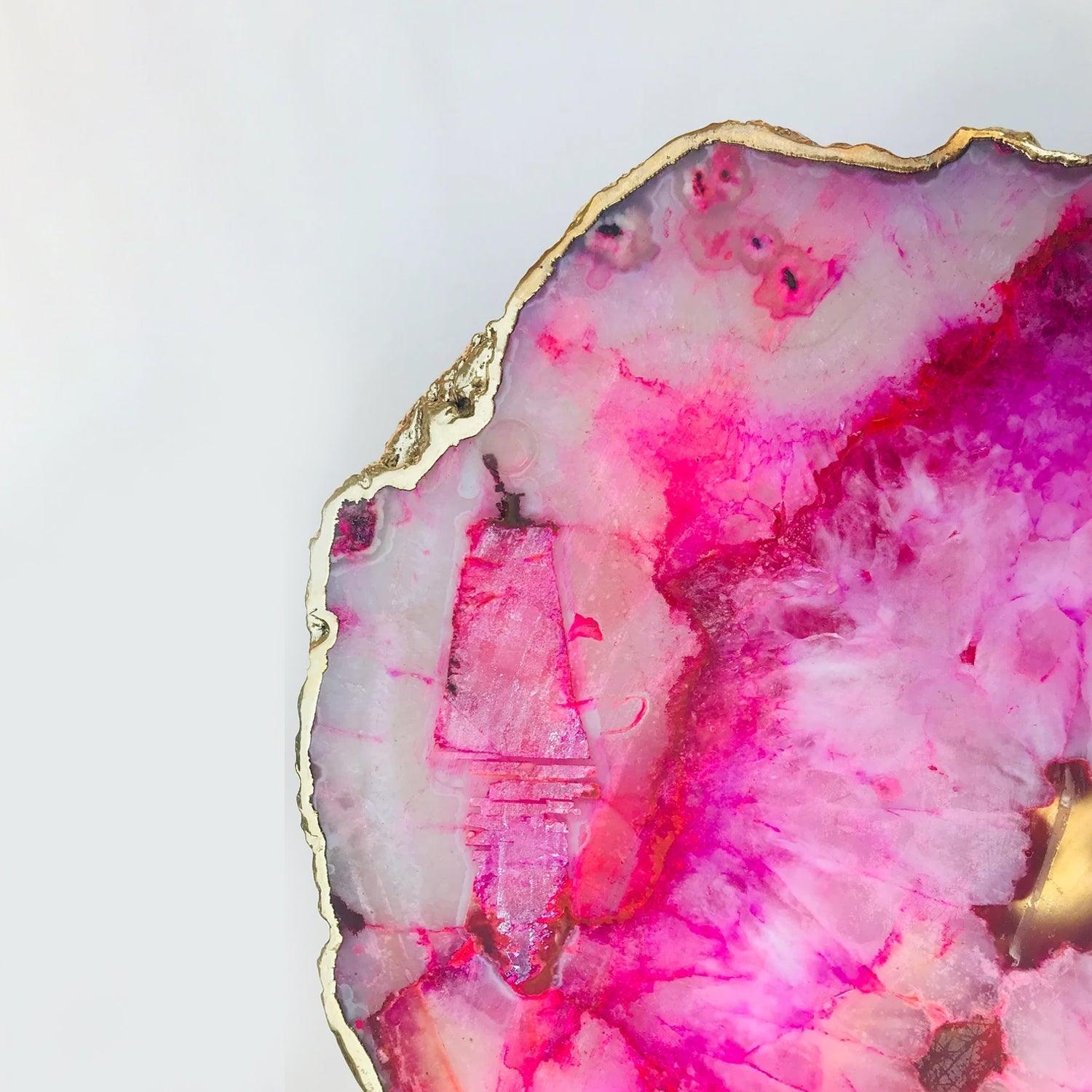 Pink Agate Cake Stand/Centrepiece/Display Stand/Tray - PRHOMZ