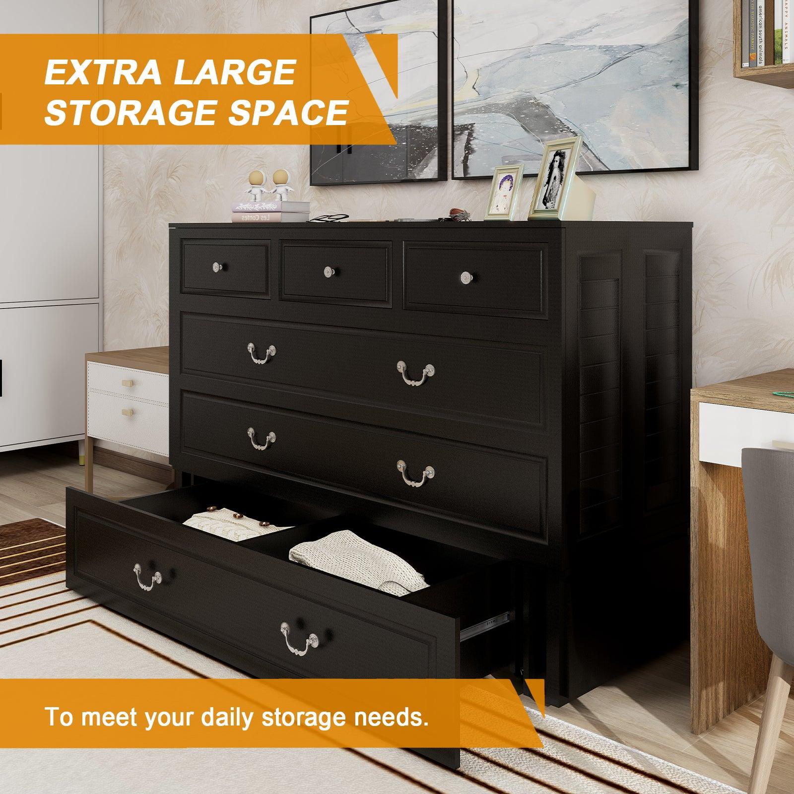 Queen Murphy Bed Cabinet with Storage & USB Ports - PRHOMZ