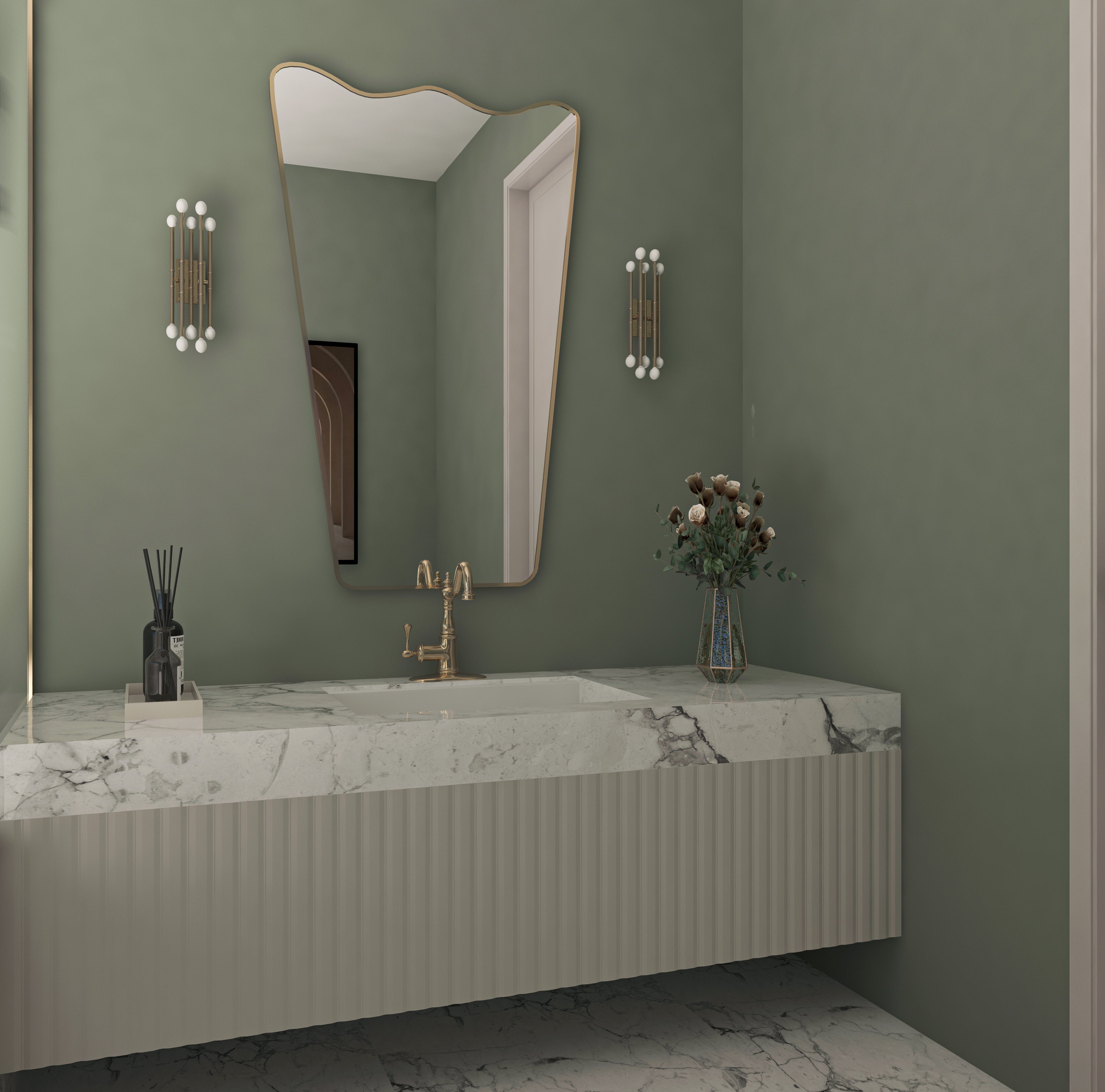 Wavy Irregular Mirror Asymmetrical Mirror Home Decor