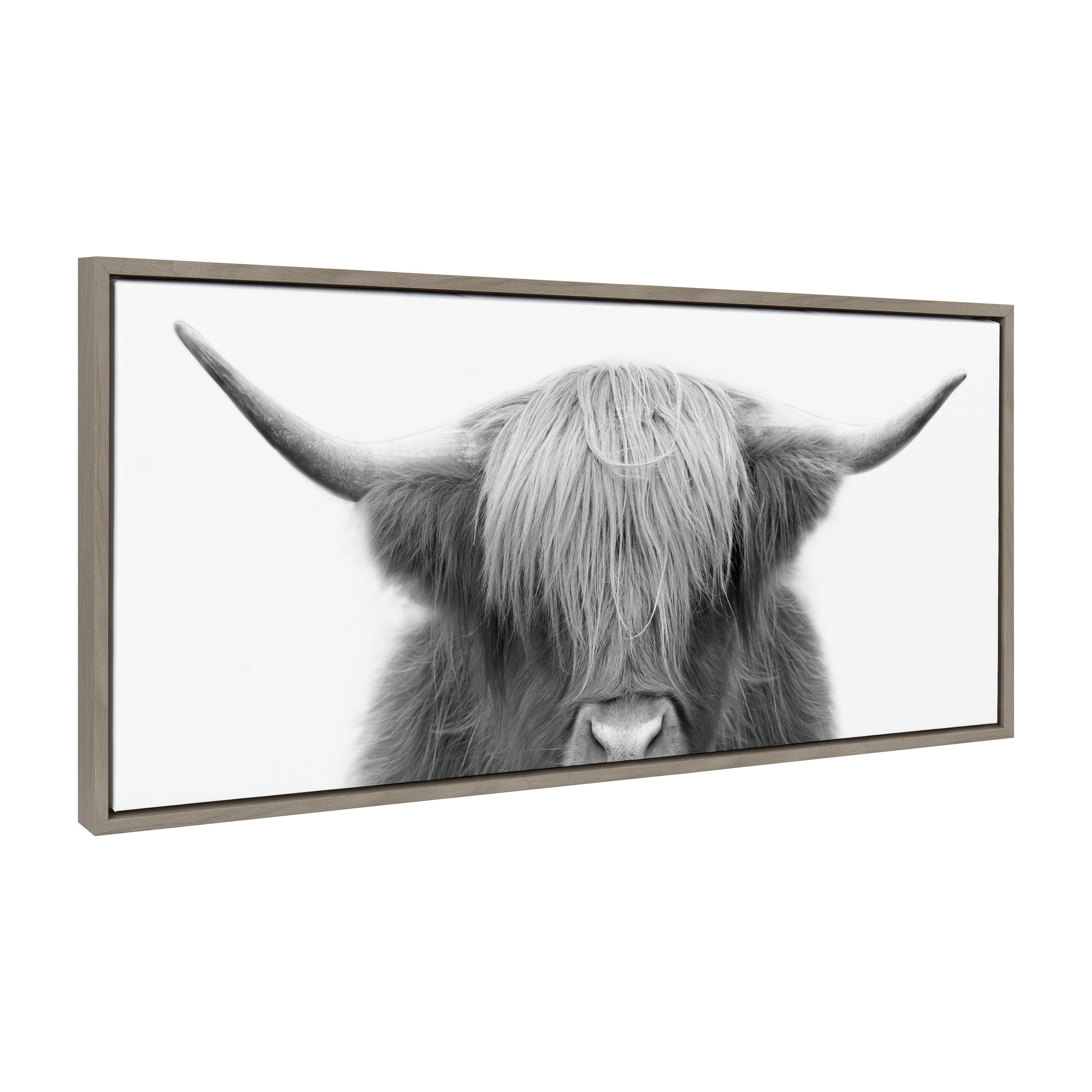 Sylvie Hey Dude Highland Cow Framed Canvas by The Creative Bunch Studio