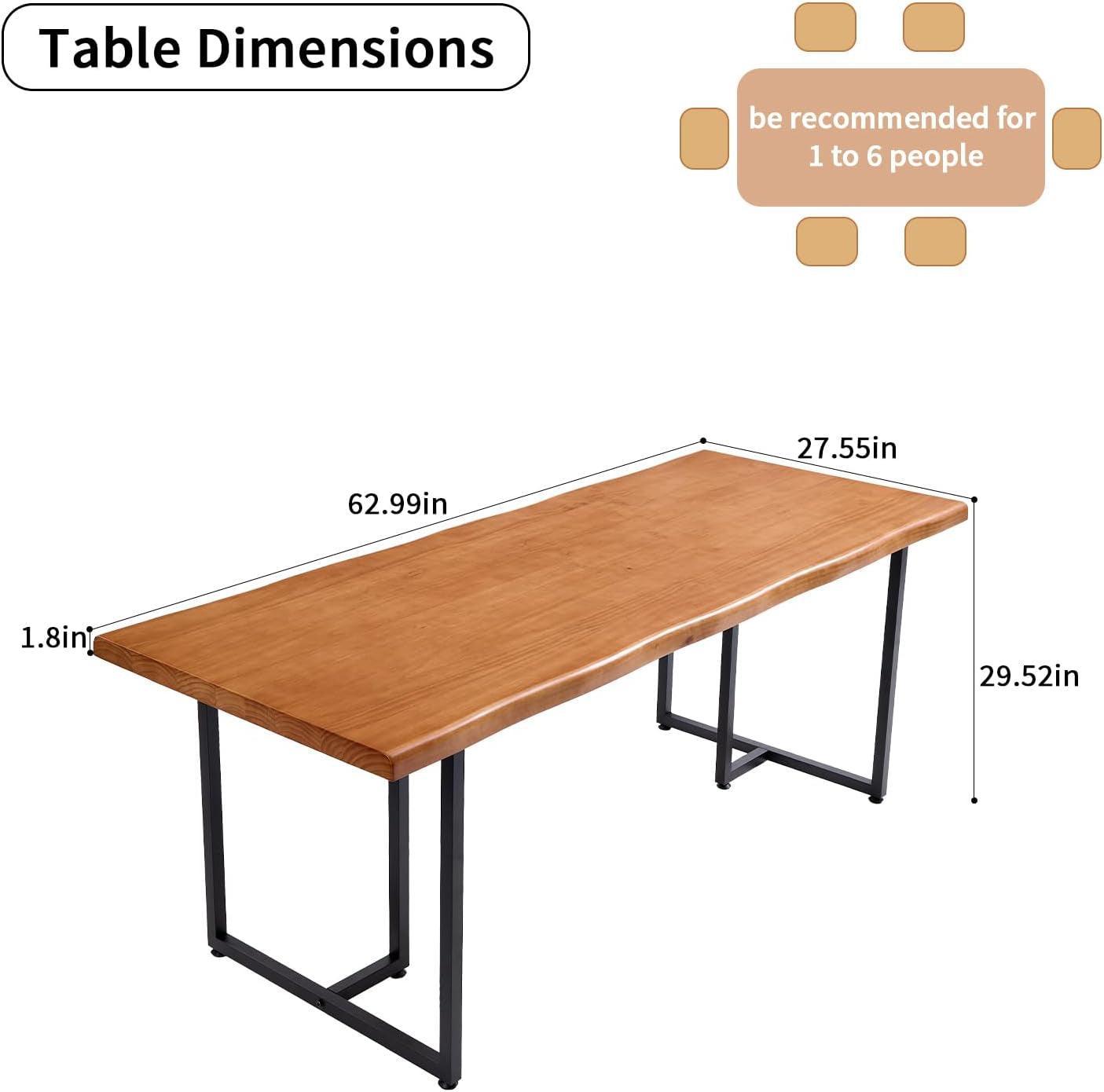 Solid Wood Desk For Restaurant And Office 62 Inch Brown