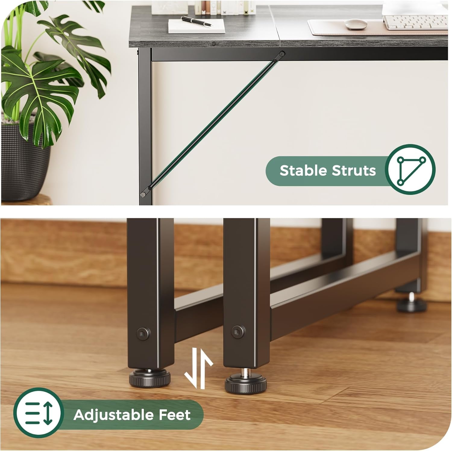 80 Inch Grey Gaming And Office Desk With Storage System