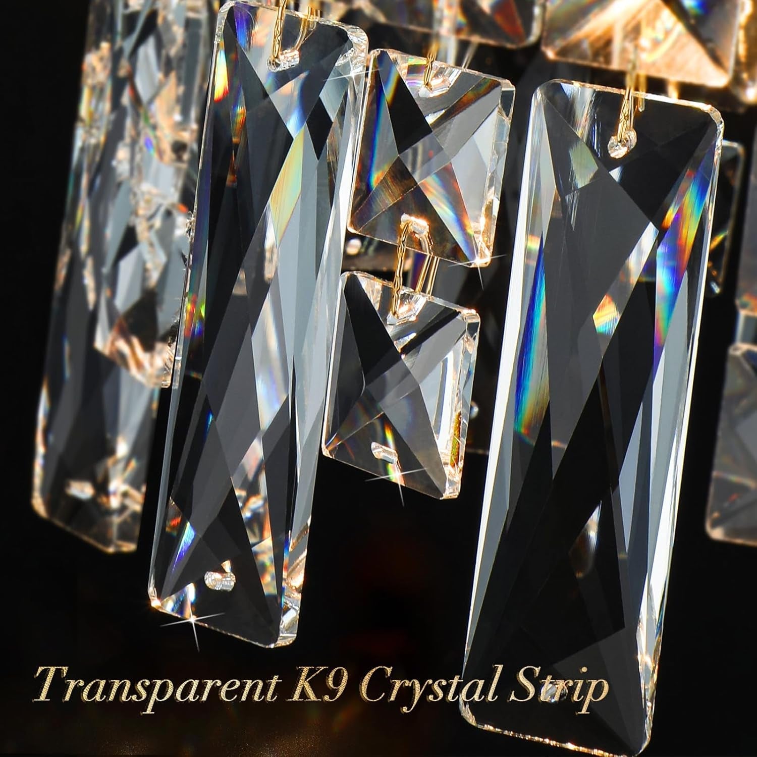 Elegant Gold Crystal Chandelier 24 Inch Illumination-3