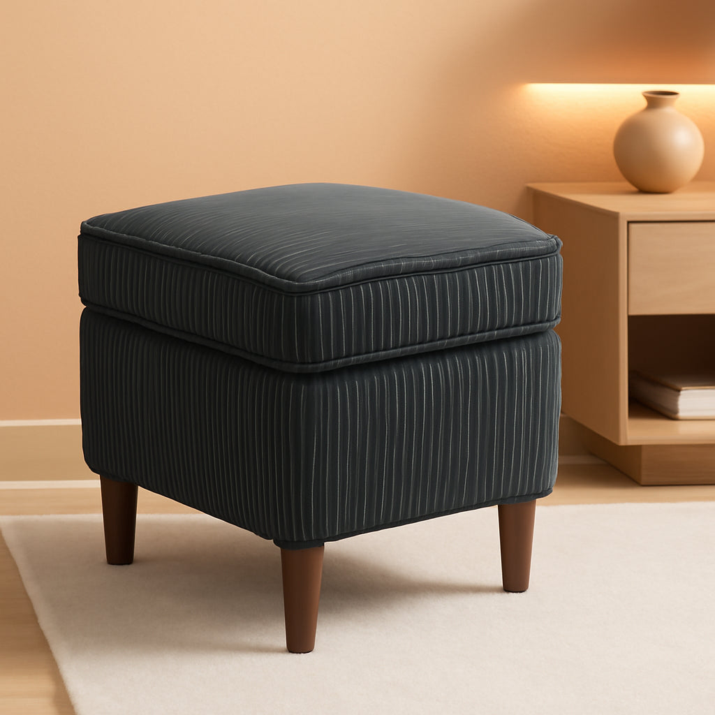 Storage Ottoman With Adjustable Lid Footrest Charcoalgray