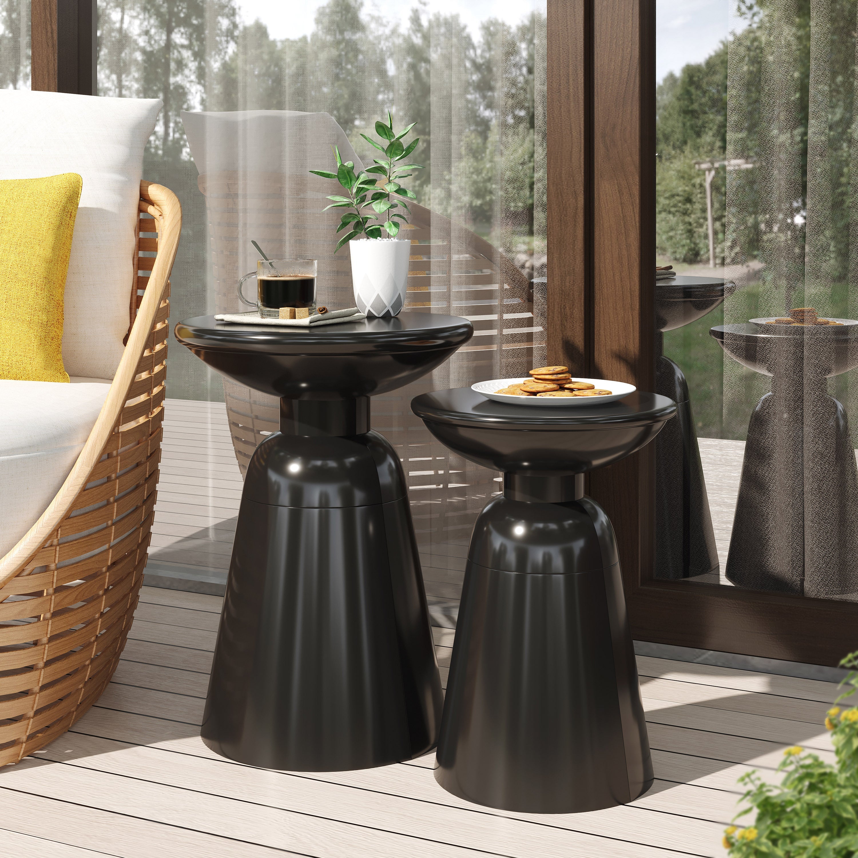 2 Metal Side Tables